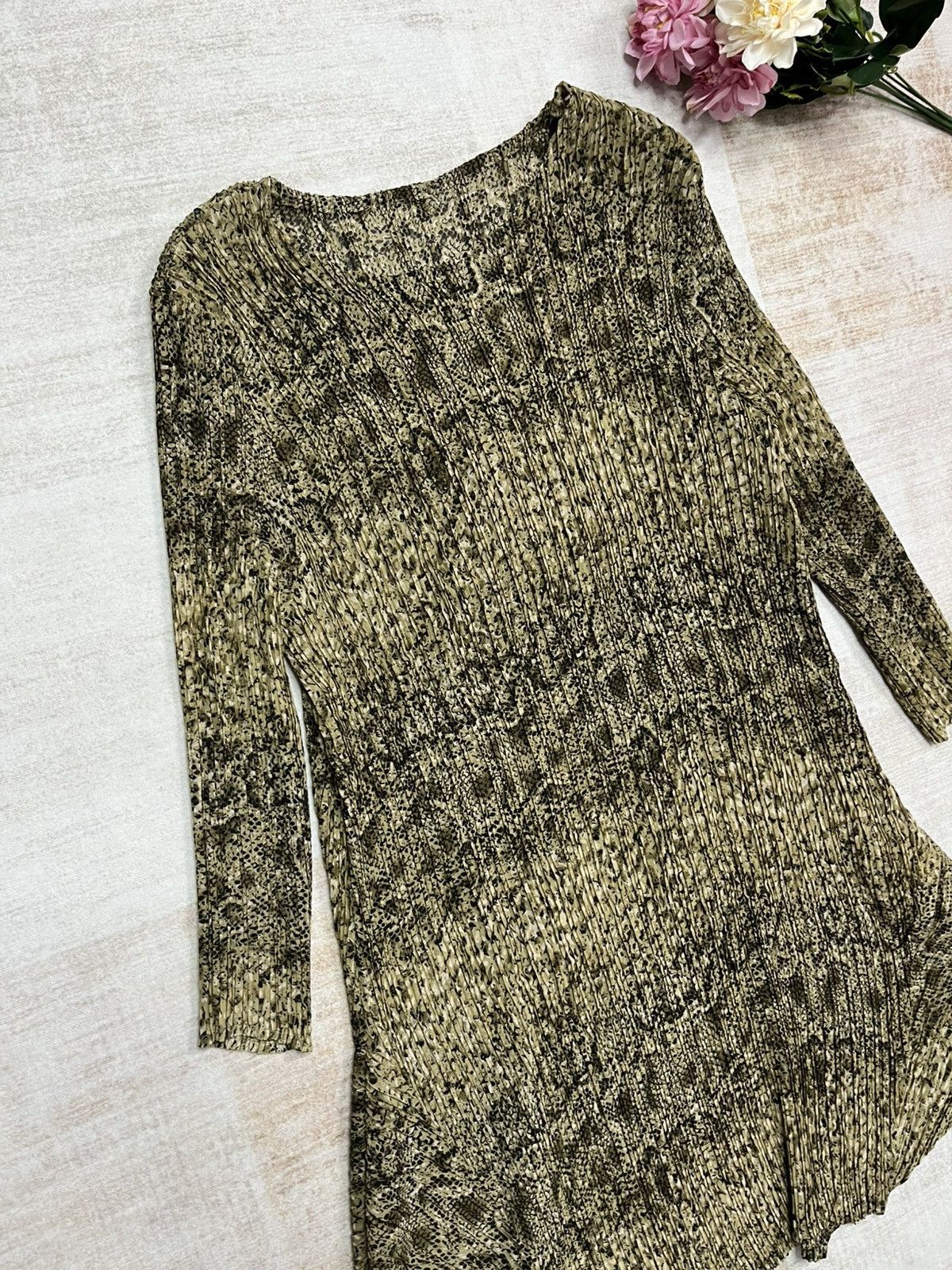 Other Pleatsme Vintage Abstract Longline Top Size L / US 10 / IT 46 - 3 Thumbnail