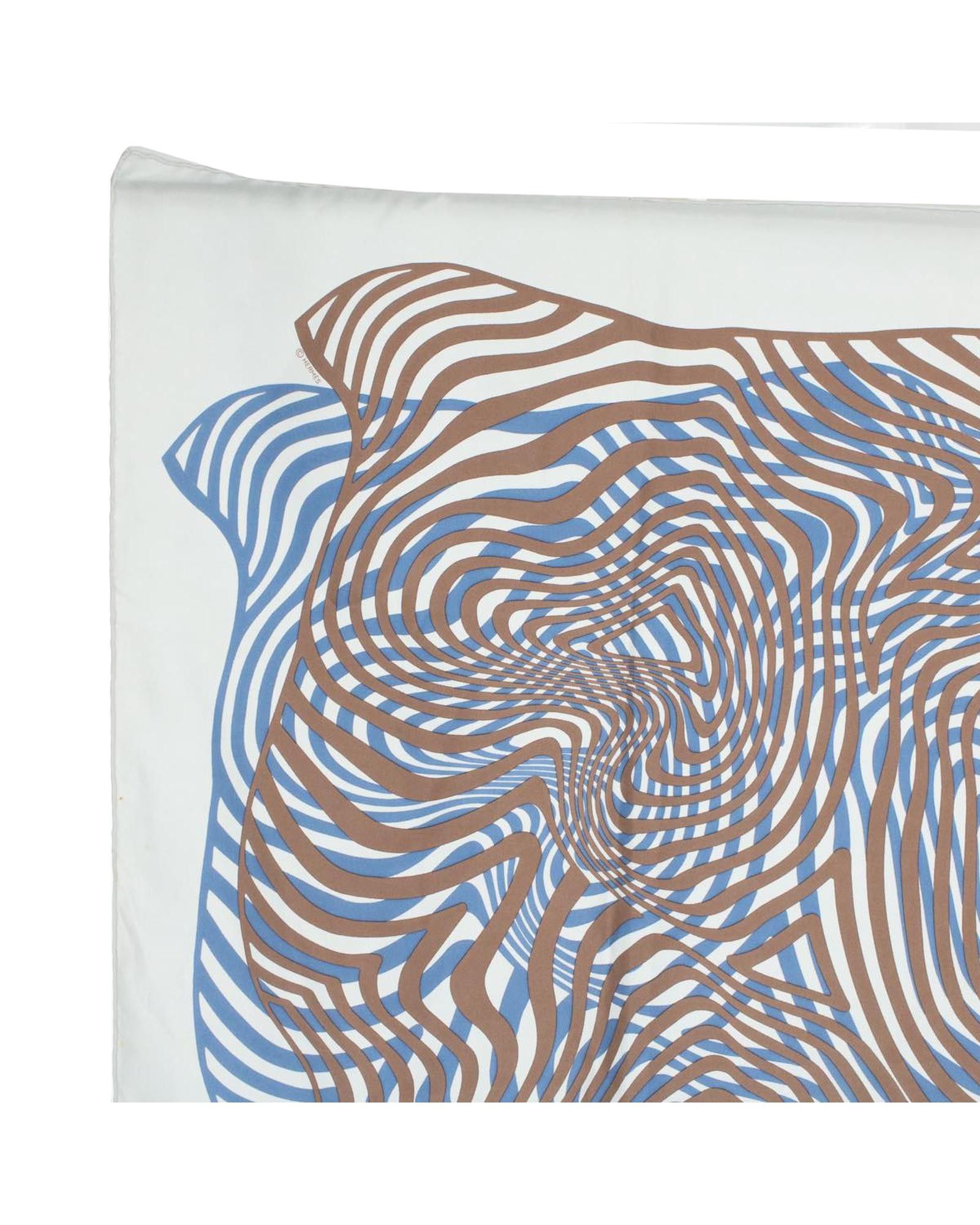 image of Hermes Gray Silk Chic Scarf in Grey, Women's