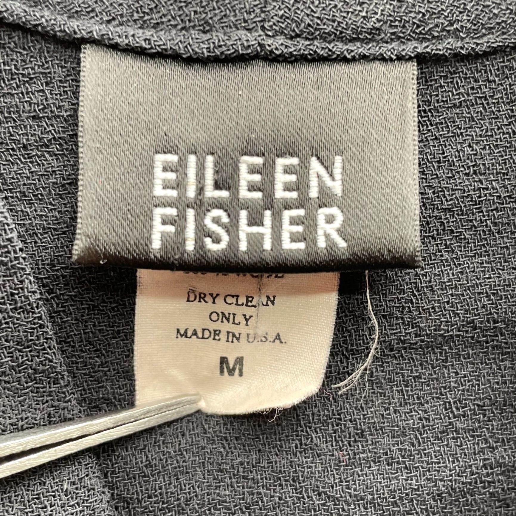 Eileen Fisher VTG Eileen Fisher Button Down Tunic Women M Button Down Blouse Office 90s Classic Black Womens Size M / US 6-8 / IT 42-44 - 3 Thumbnail