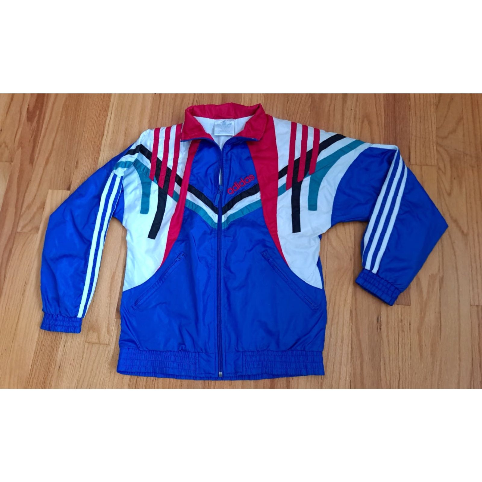 Adidas **Vintage Adidas Red,Black,Blue Striped Women Jacket Size 14** User: Vintage Adidas Red,Black,Blue Striped Women's Jacket Size 14 Size XL / US 12-14 / IT 48-50 - 5 Thumbnail