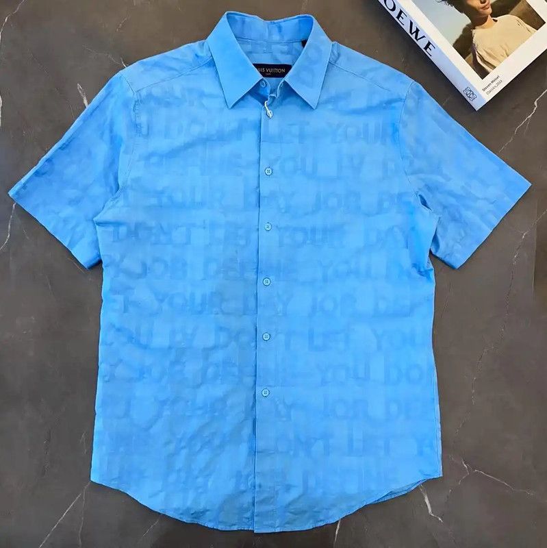 Louis Vuitton Louis Vuitton Summer Lake Blue Short Sleeve Shirt 0089 Size US M / EU 48-50 / 2 - 1 Thumbnail