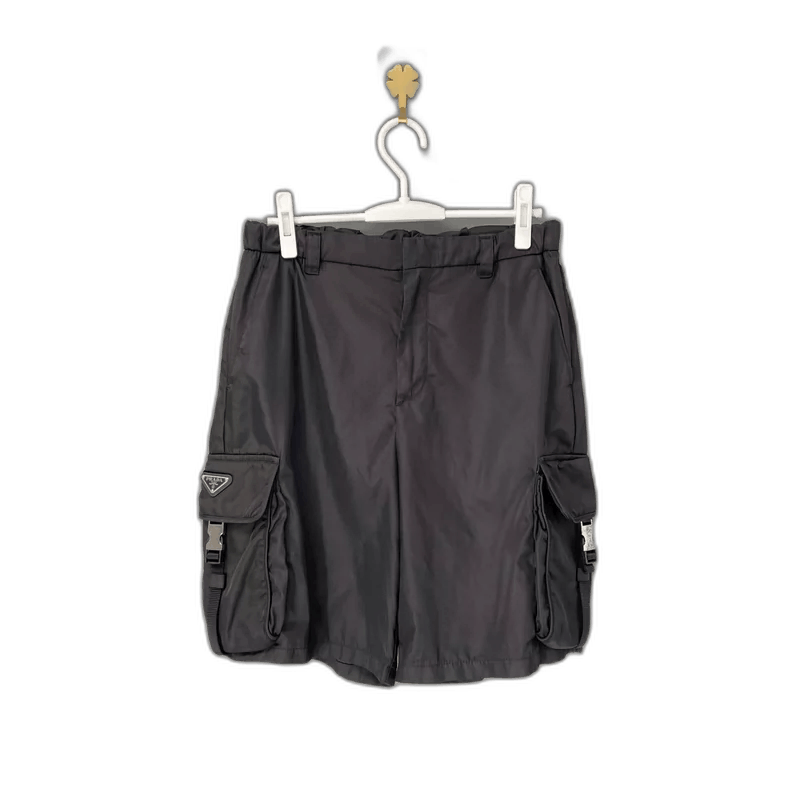 Prada Prada Black Double Pocket Nylon Shorts-2506 Size US 44 / EU 60 - 1 Thumbnail