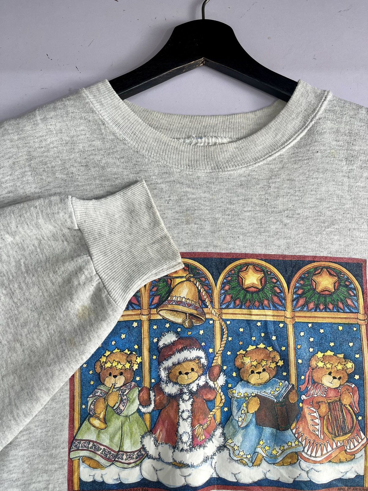 Hanes × Vintage 90s Vintage Christmas Teddy Bear Sweatshirt Size US XL / EU 56 / 4 - 6 Thumbnail