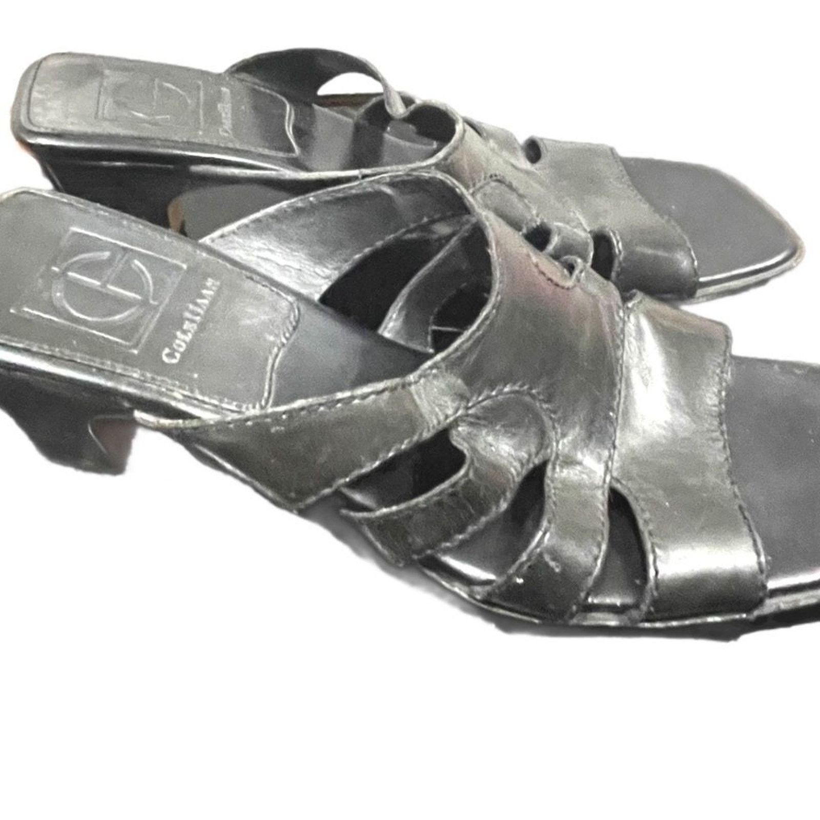 Cole Haan COLE HAAN Women's Black Leather Slip-On Sandals Sz 6.5B Size US 6.5 / IT 36.5 - 2 Thumbnail