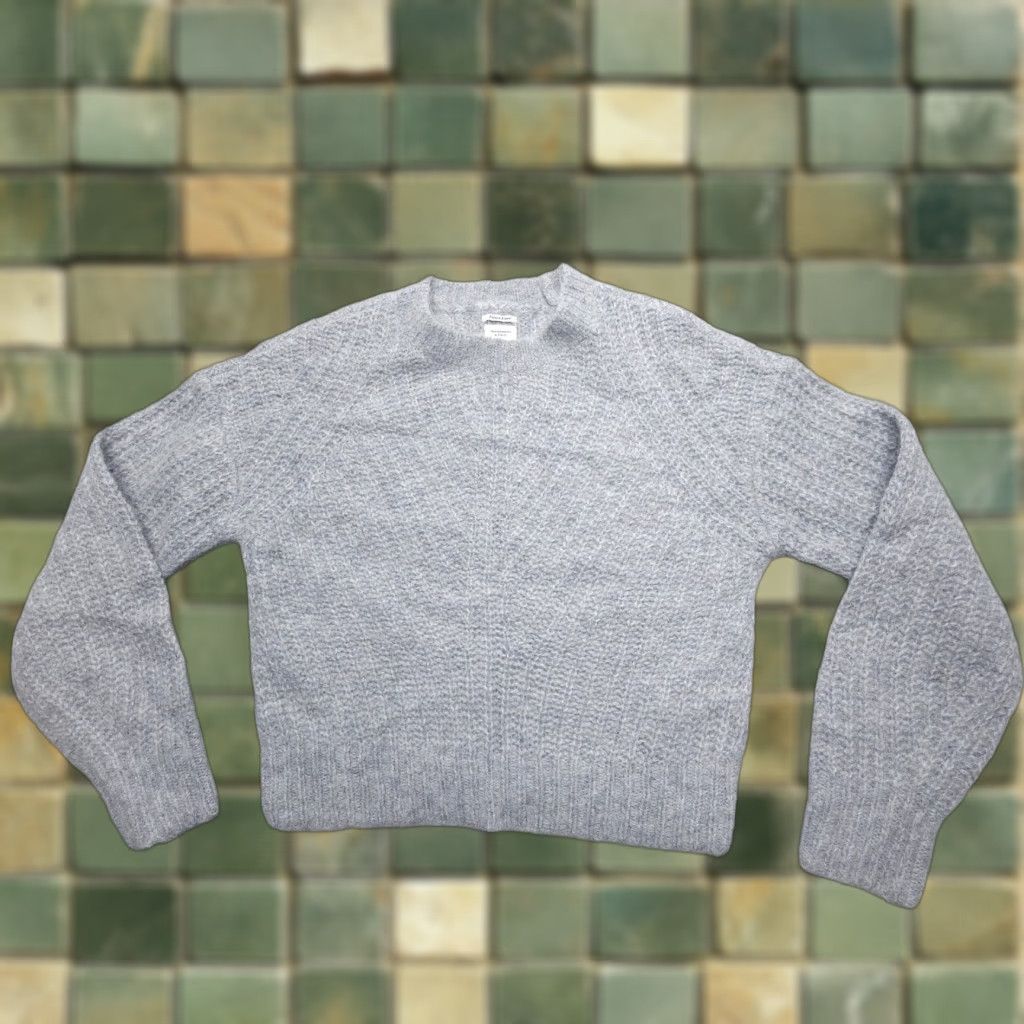 Abercrombie & Fitch Abercrombie & Fitch Alpaca Blend Chunky-Knit Sweater Womens Small Gray Logo Pullover Casual Shirt/ Sweater Size S / US 4 / IT 40 - 1 Thumbnail