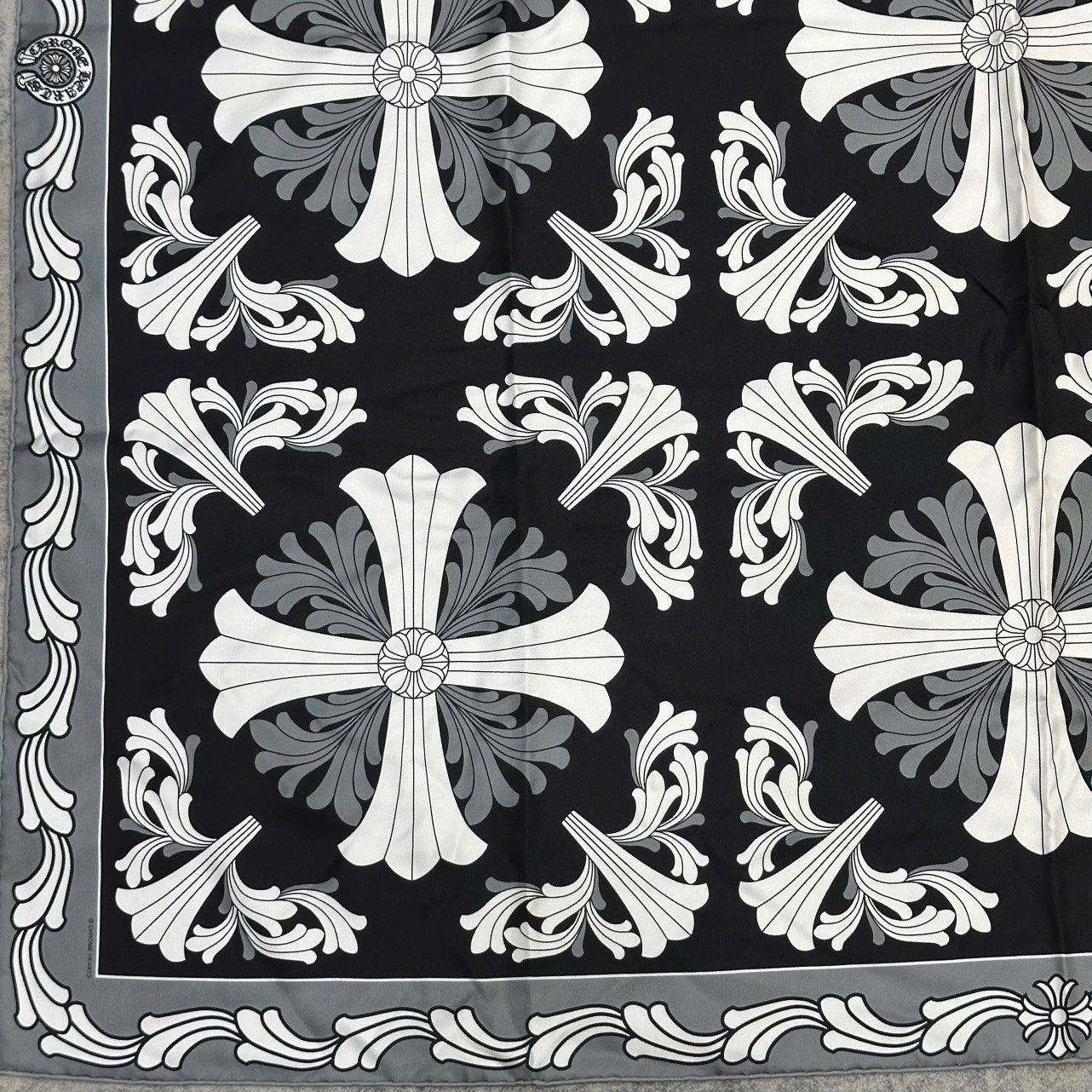 Chrome Hearts CHROME HEARTS TWILL SCARF black/gray Size ONE SIZE - 2 Thumbnail