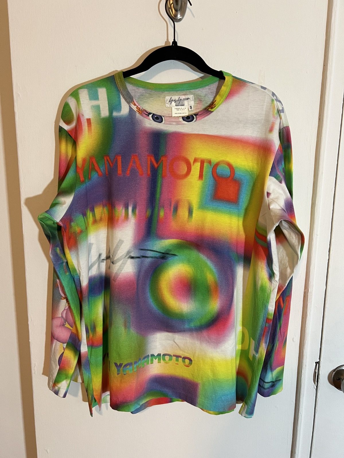 image of Sold Yohji Yamamoto Ss02 Lsd Longsleeve Shirt W/ Pig, Men's (Size Medium)