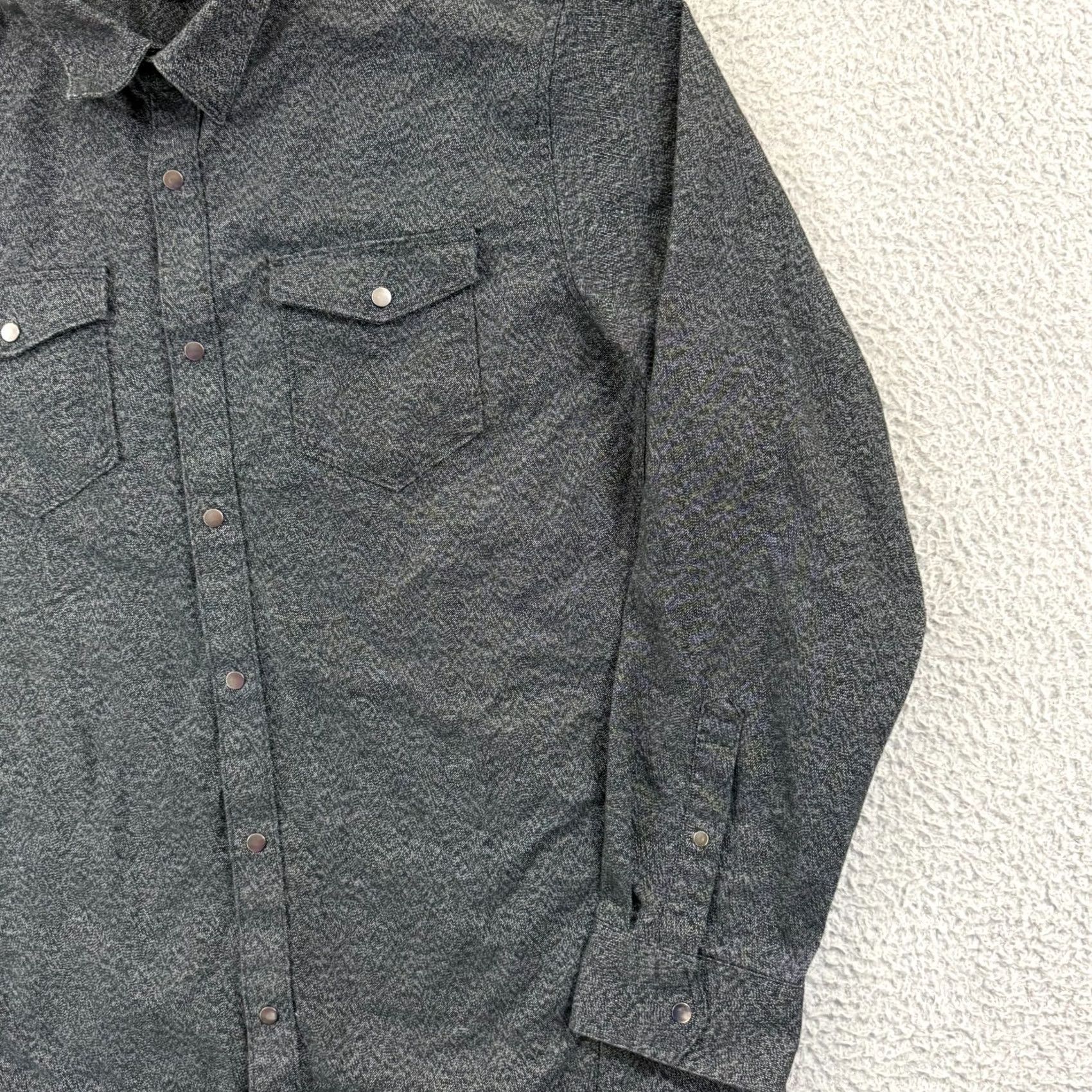 Banana Republic Banana Republic Shirt Men XL Black Slim Fit Dress Snap Button Preppy Long Sleeve Size 46R - 6 Thumbnail