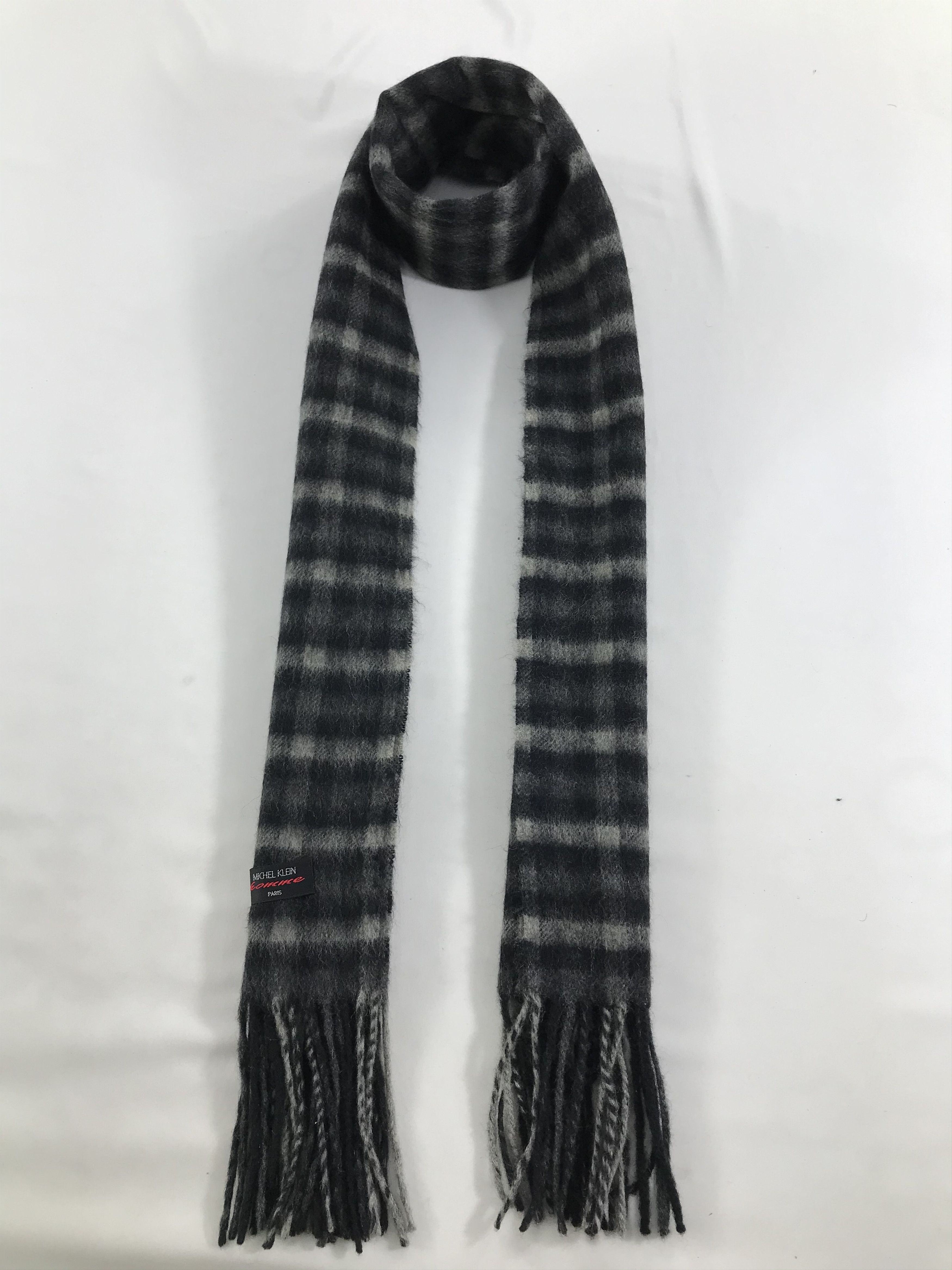 Michel Klein Homme Tartan Scarf Muffler Cashmere V137