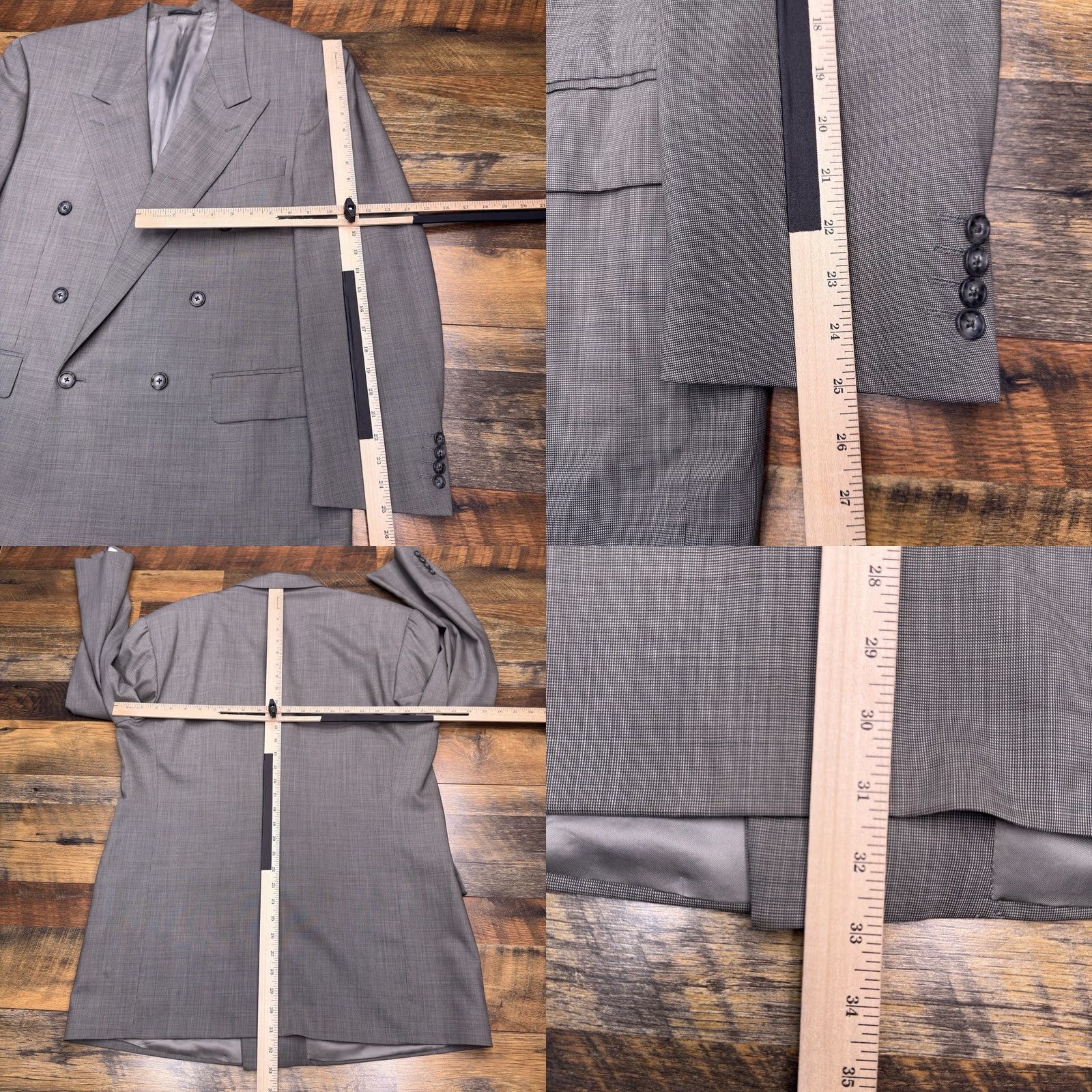 Corneliani Corneliani Double Breasted Suit Jacket 42 Gray Italy Blazer Wool 100s Vogue Men Regular Solid Notch Lapel Six-Button Dry Clean Only Ven tless Size 42R - 10 Thumbnail
