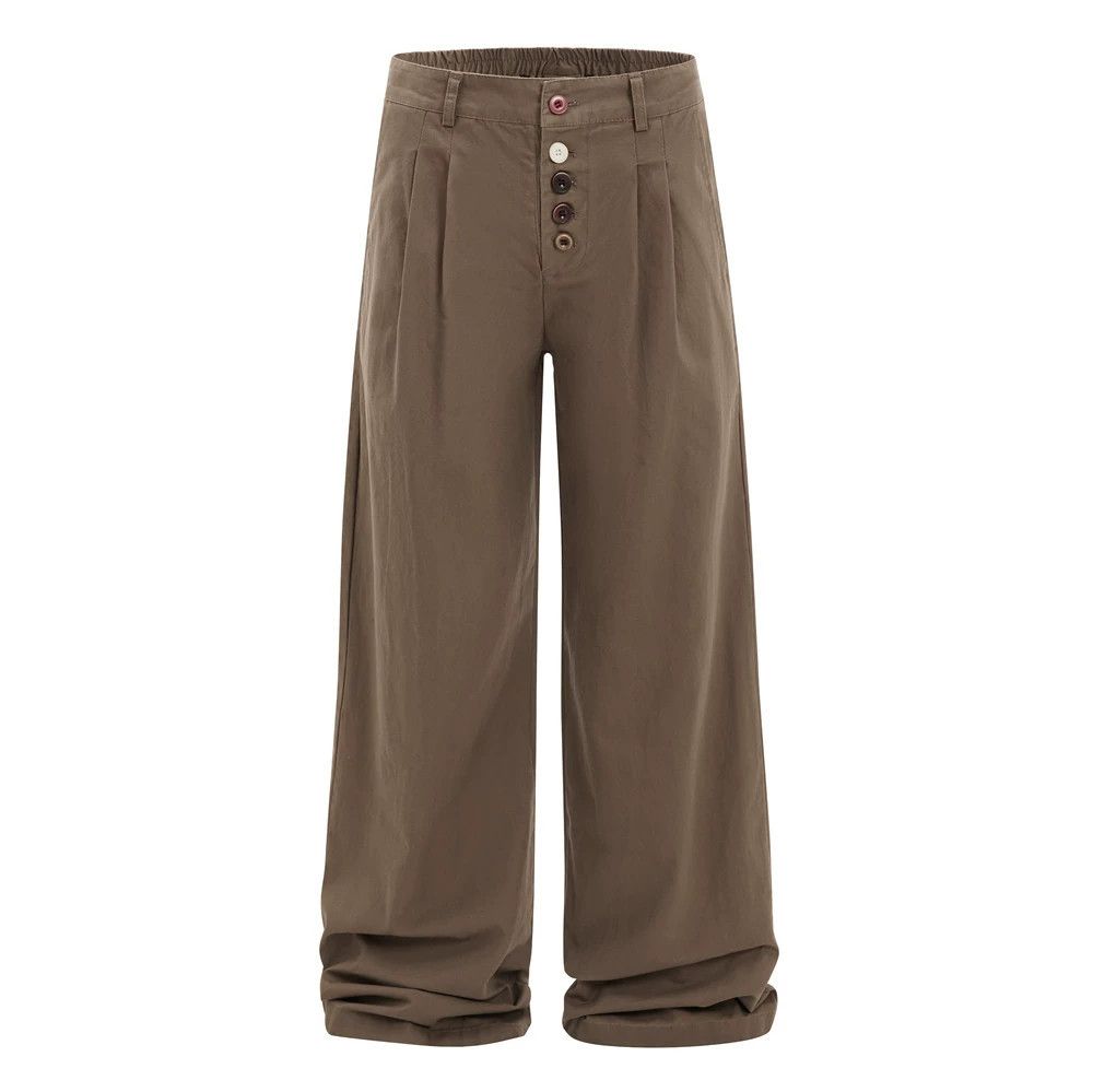 Japanese Brand Men's loose button straight loose wide leg trousers Size US 32 / EU 48 - 1 Thumbnail