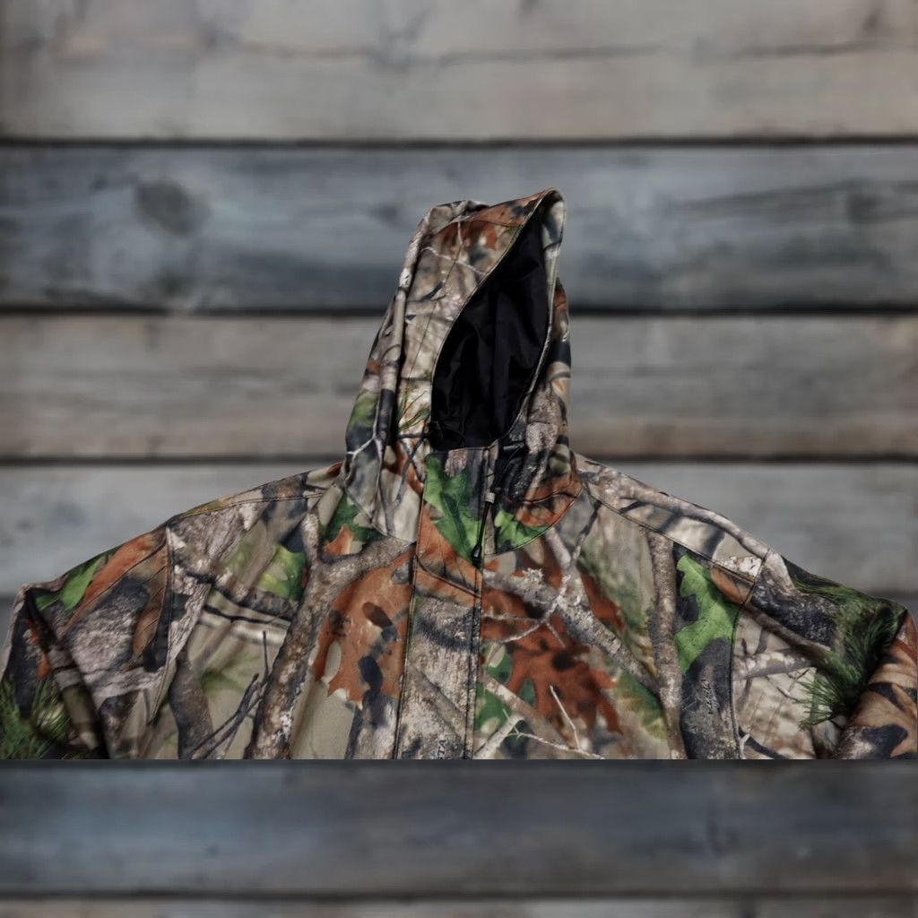 AMO Camo Jacket Mens L Brown Outdoor Hooded Fleece Zip Camouflage Hunting Winter Jacket Size US L / EU 52-54 / 3 - 1 Thumbnail