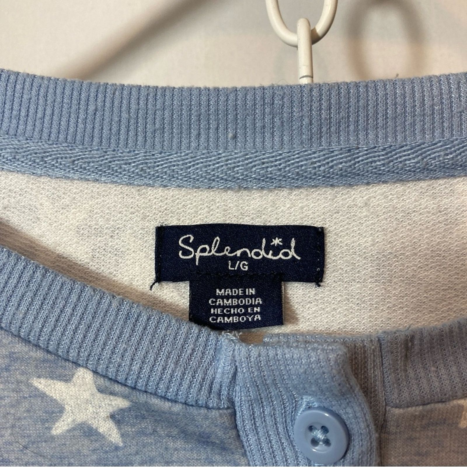 Splendid Splendid Blue White Star Long Sleeve Pajama Cozy Lounge Set Size 34" / US 12 / IT 48 - 3 Thumbnail