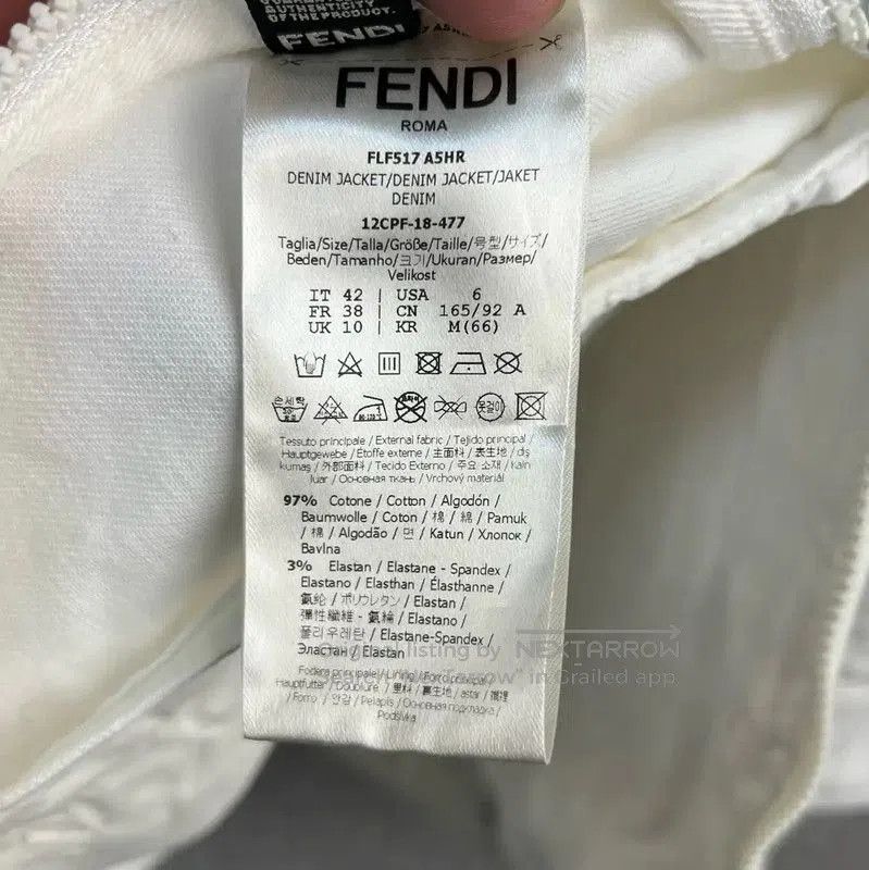Fendi Fendi White Cotton Logo Men's Jacket . Size US L / EU 52-54 / 3 - 5 Thumbnail