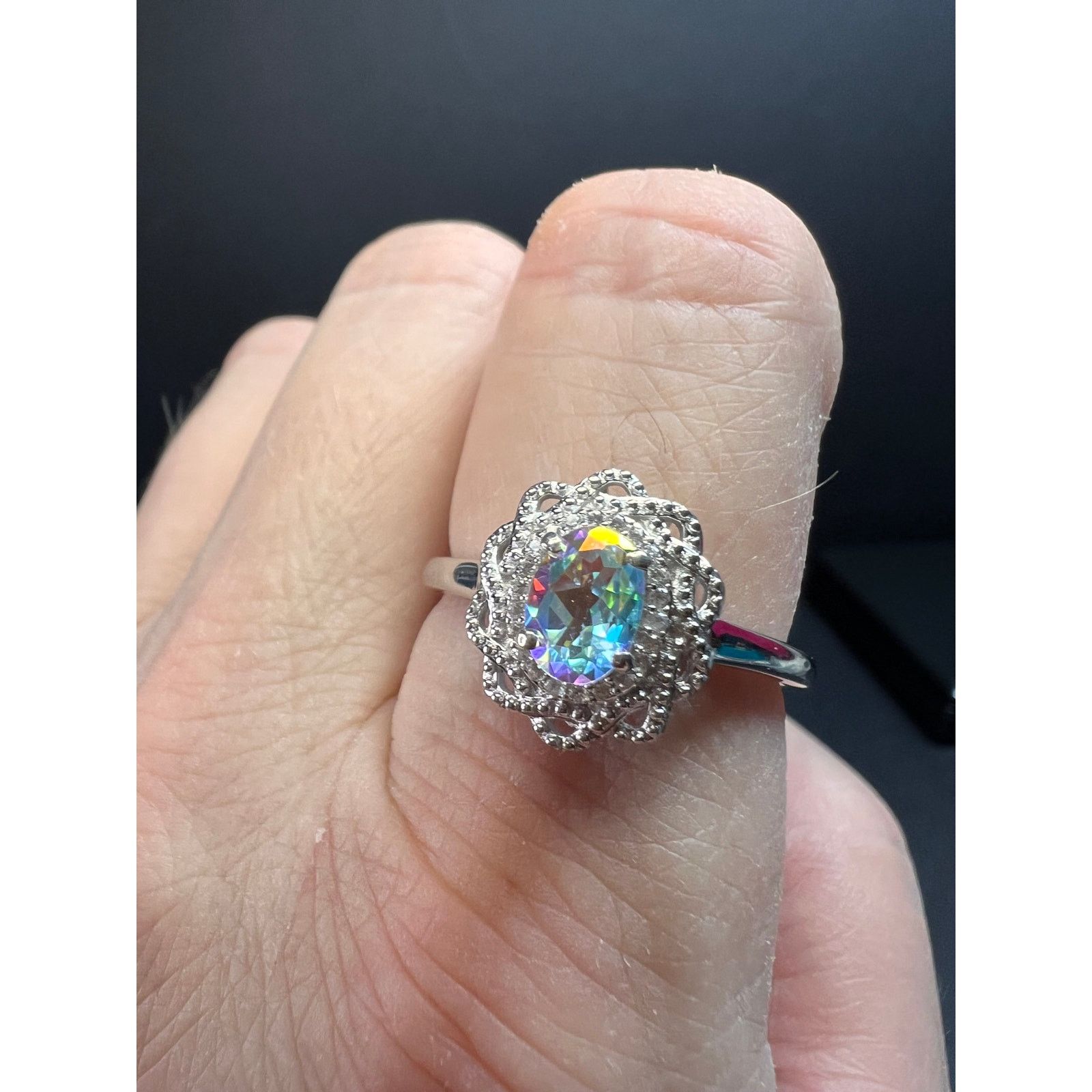 Other NEW Mercury Mystic topaz zircon ring in 925 silver size 10 Size ONE SIZE - 2 Thumbnail