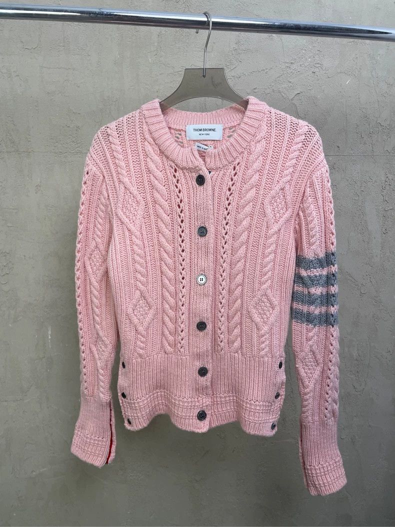 Thom Browne Thom browne Cherry blossom pink four-striped mesh jacquard Size S / US 4 / IT 40 - 2 Thumbnail