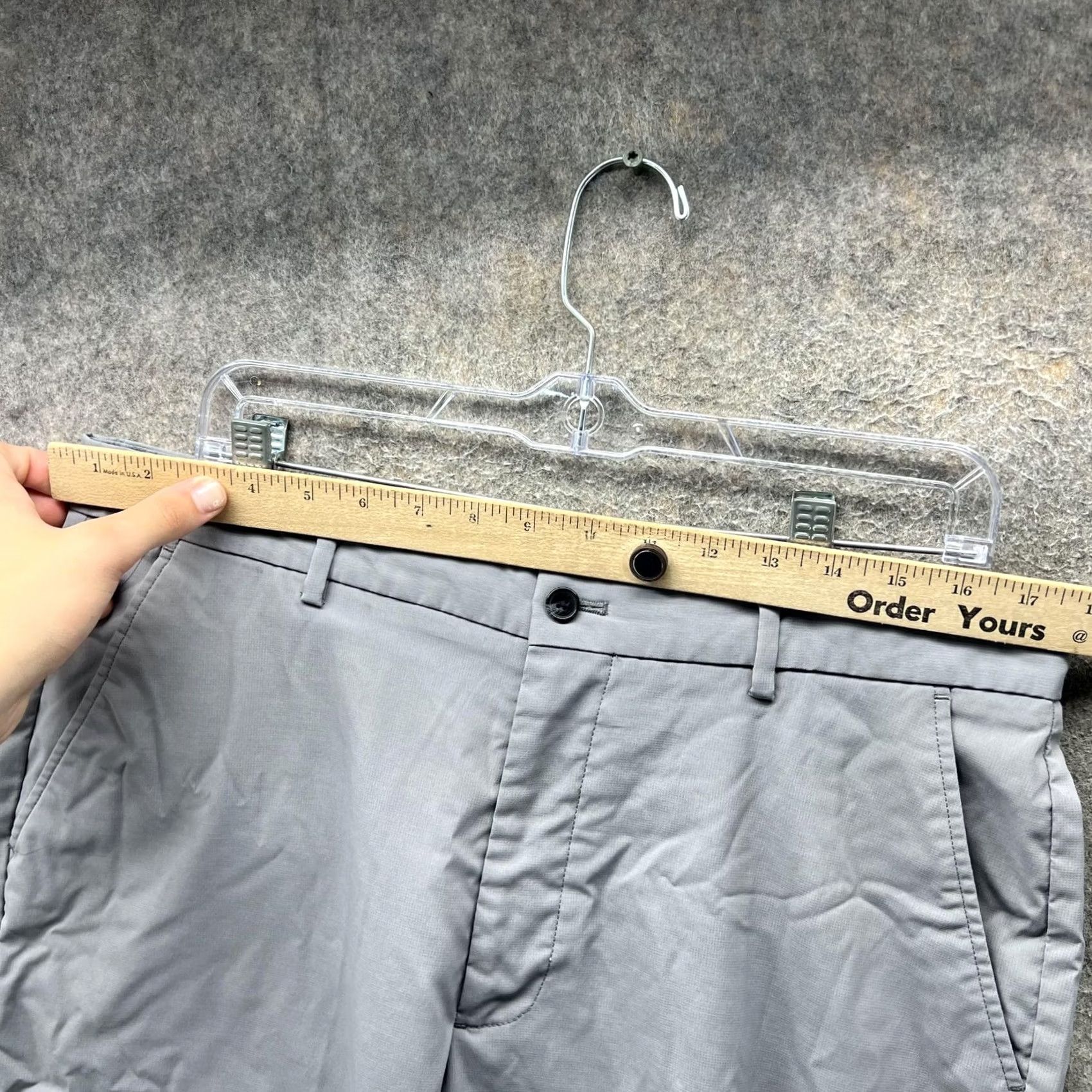 Vintage Greg Norman Shorts Mens 34 Gray Golf Chino Stretch Performance Flat Front Casual Pants Mens Adjusted for Golf Size US 34 / EU 50 - 3 Thumbnail