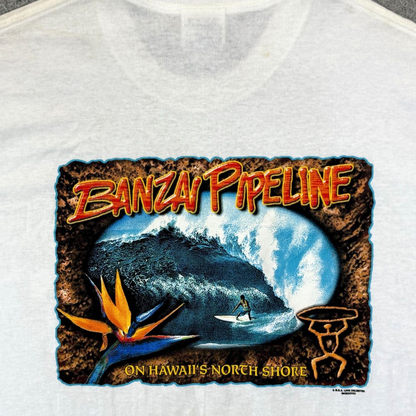 Hanes VINTAGE Hanes Heavyweight T-Shirt White Adult Large 90s Surf Hawaii Tropical Outdoor 90s Men Mens Size US L / EU 52-54 / 3 - 3 Thumbnail