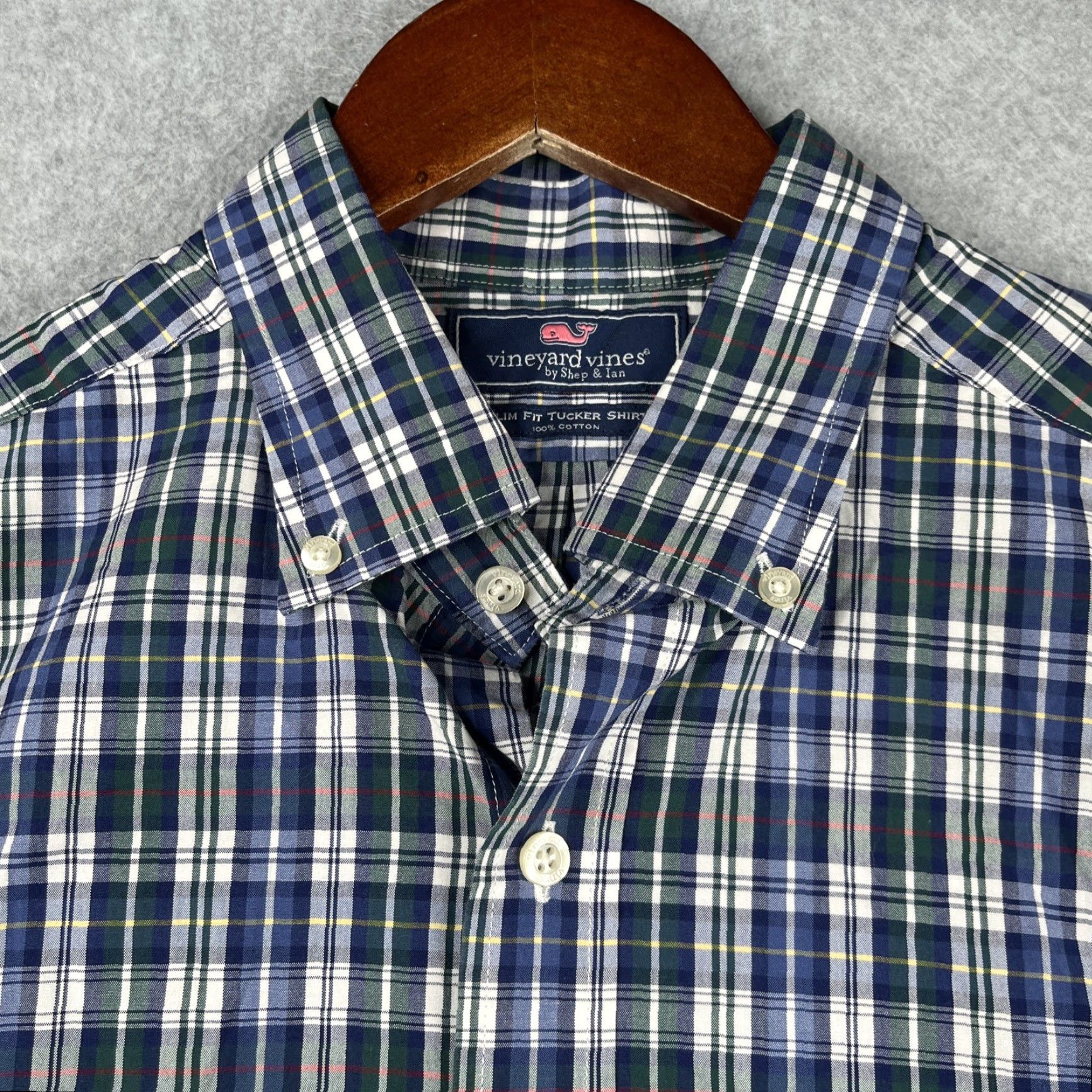 Vineyard Vines Vineyard Vines Tucker Shirt Slim Fit Colorful Plaid Whale Pocket Mens Medium Size US M / EU 48-50 / 2 - 5 Thumbnail