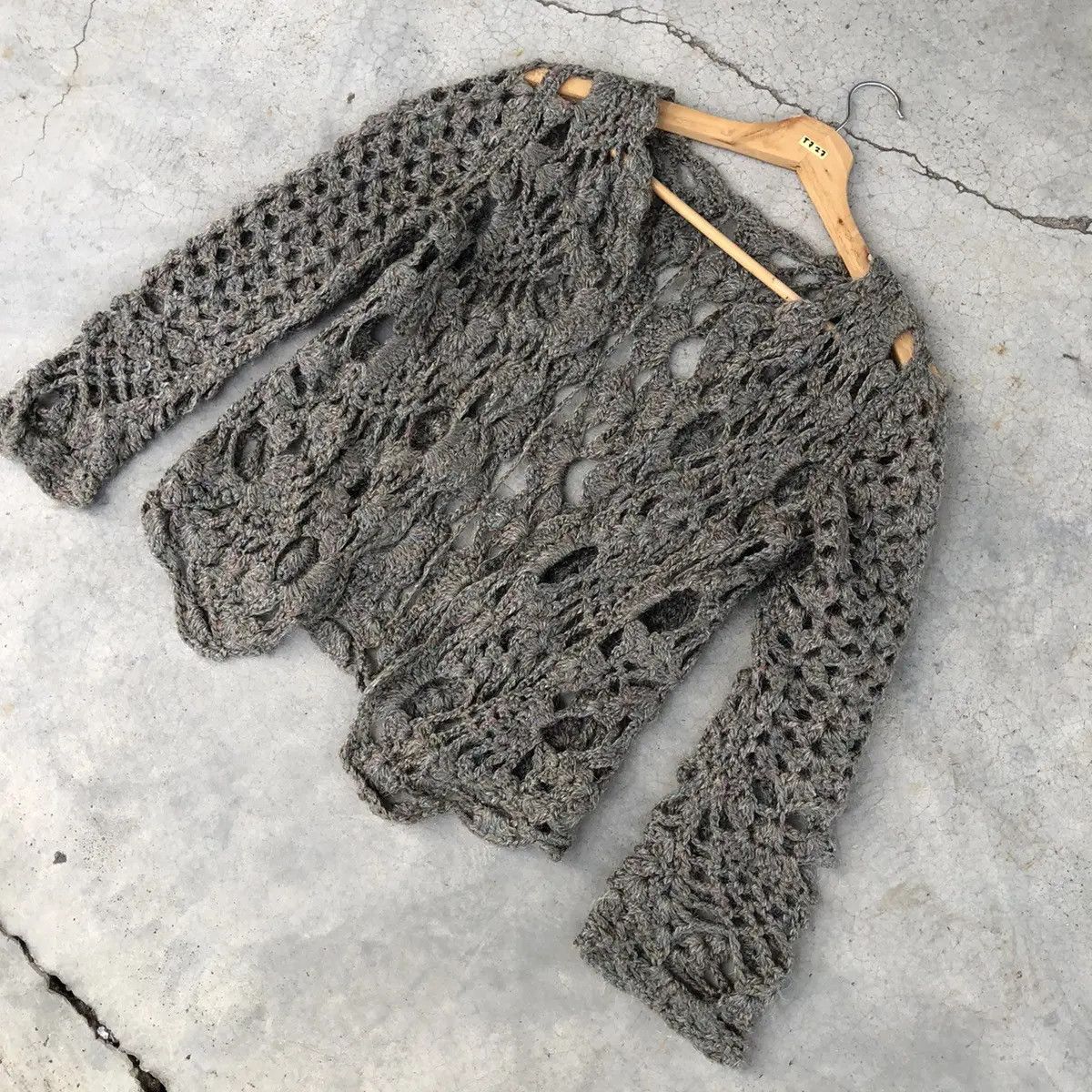Japanese Brand 📌Sexy Unbranded Netting Crochet Knit Cardigan Patten Size S / US 4 / IT 40 - 3 Thumbnail