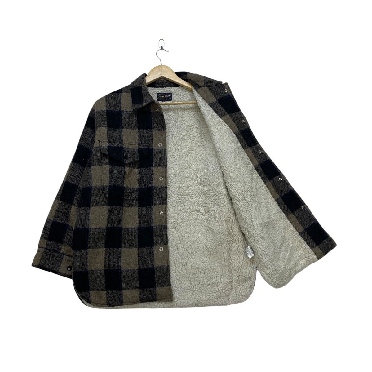 Flannel × Pendleton 💥Vintage Flannel Pendleton Warm Shearling Shirt Jacket Size M / US 6-8 / IT 42-44 - 1 Thumbnail