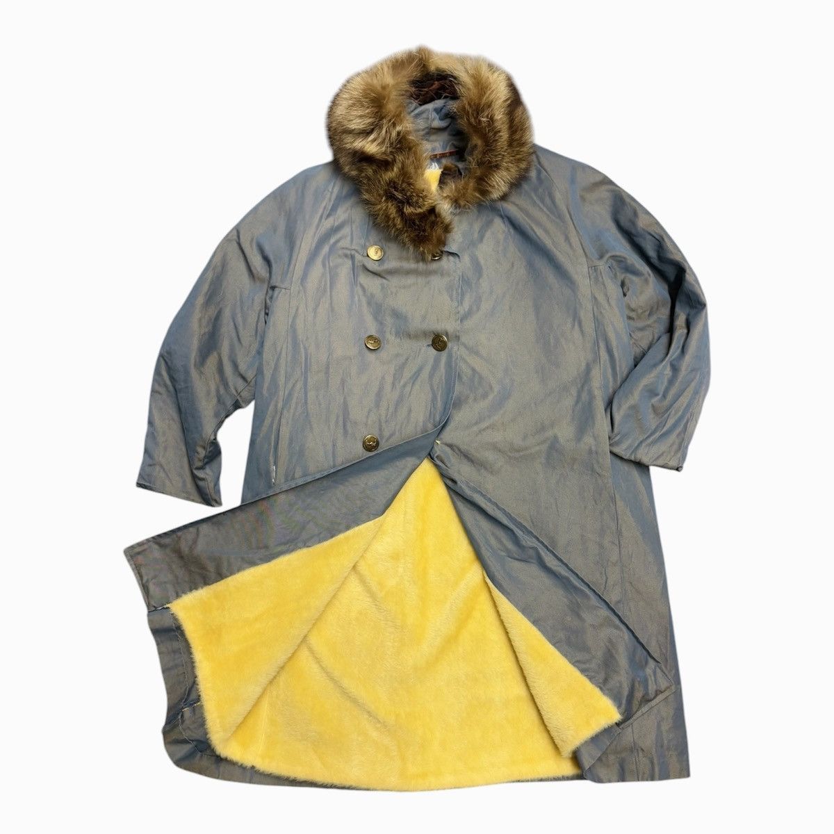 Vintage Vintage 90s Grey Faux Fur Puffer Jacket Women Size L Size L / US 10 / IT 46 - 1 Thumbnail