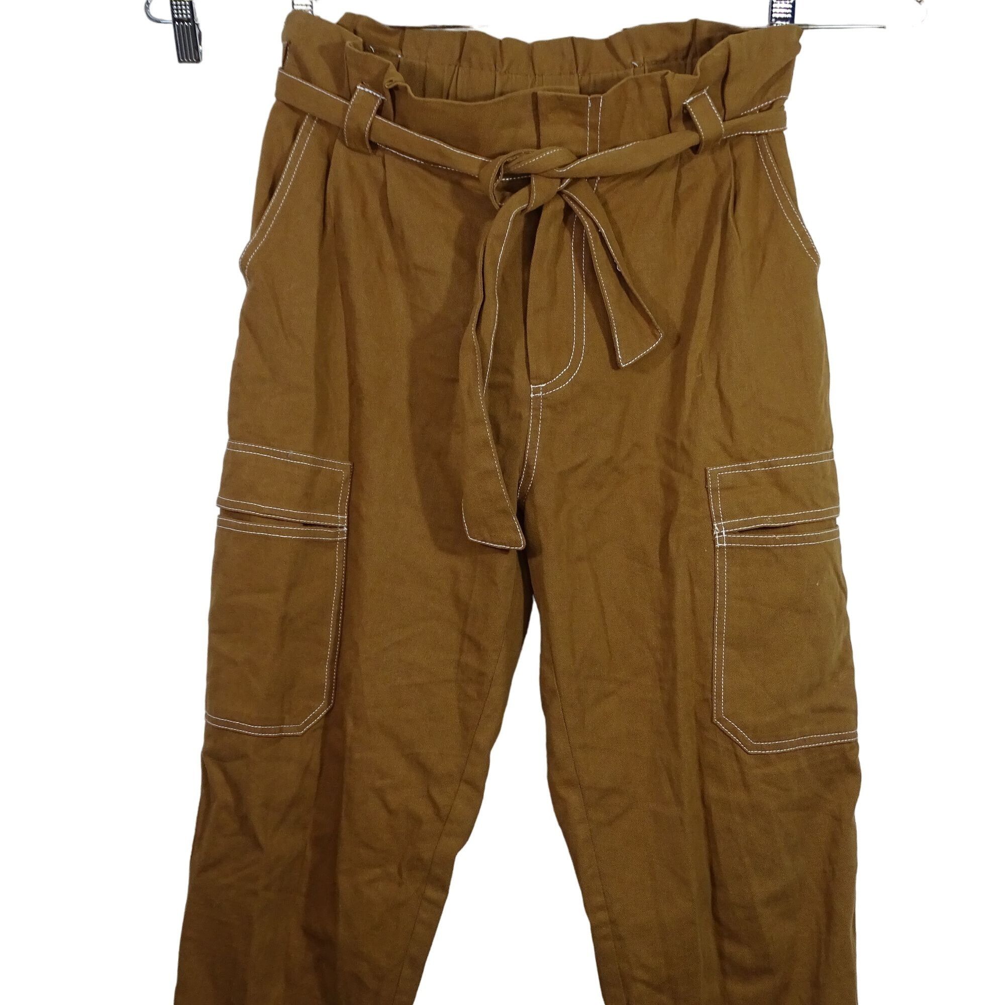 Kendall And Kylie Kendall and Kylie Cropped Paperbag Cargo Pants Belted Size M Size 30" / US 8 / IT 44 - 3 Thumbnail