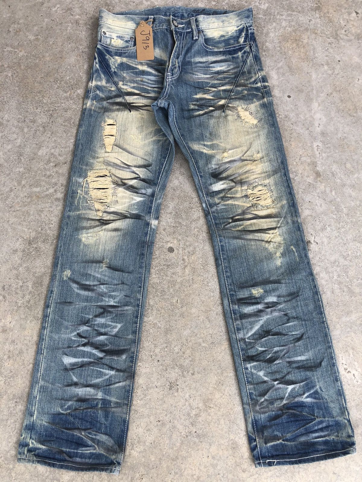Who Decides War Japanese Urban Craft Distressed Jeans Size US 31 - 1 Thumbnail