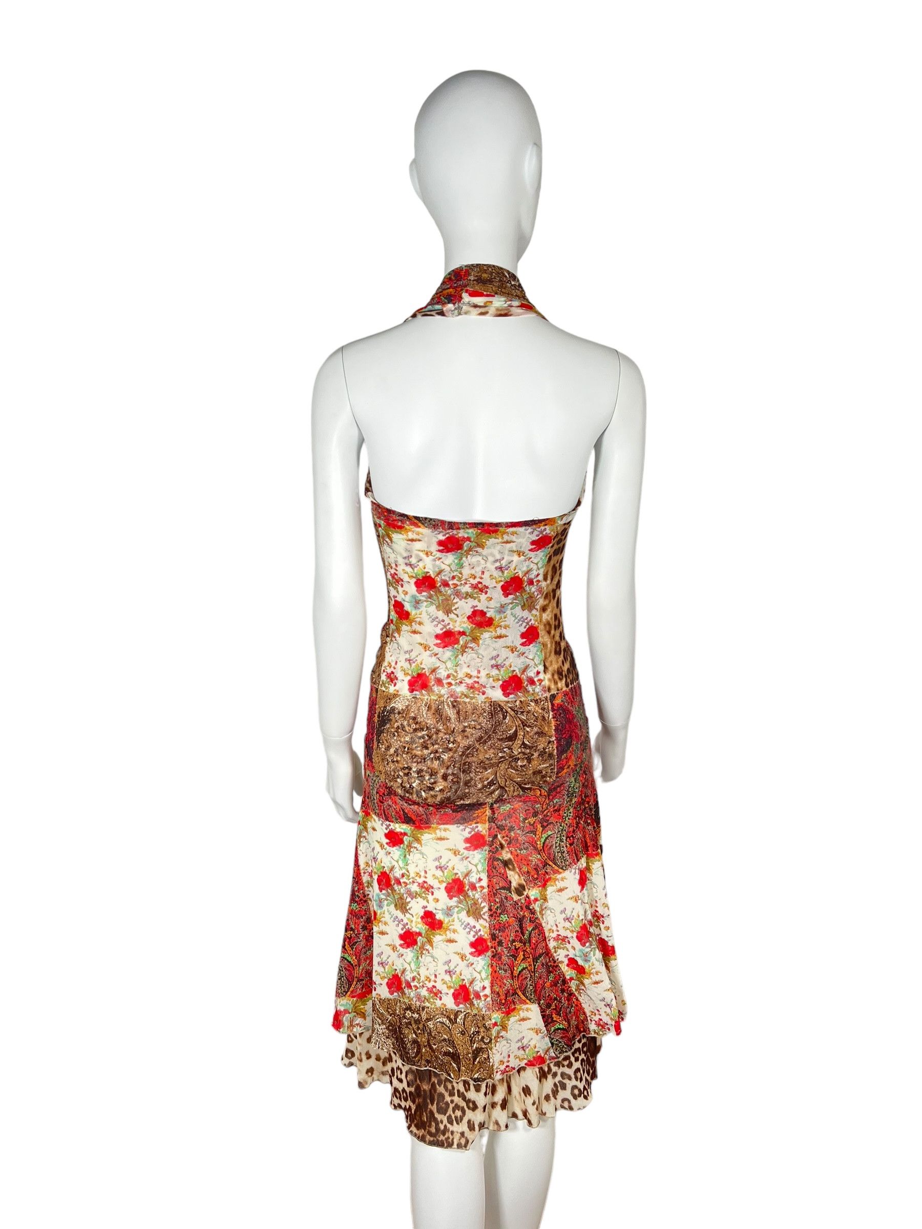 Roberto Cavalli Roberto Class Cavalli 2004 Red & White Animal Print Dress Size M / US 6-8 / IT 42-44 - 3 Thumbnail