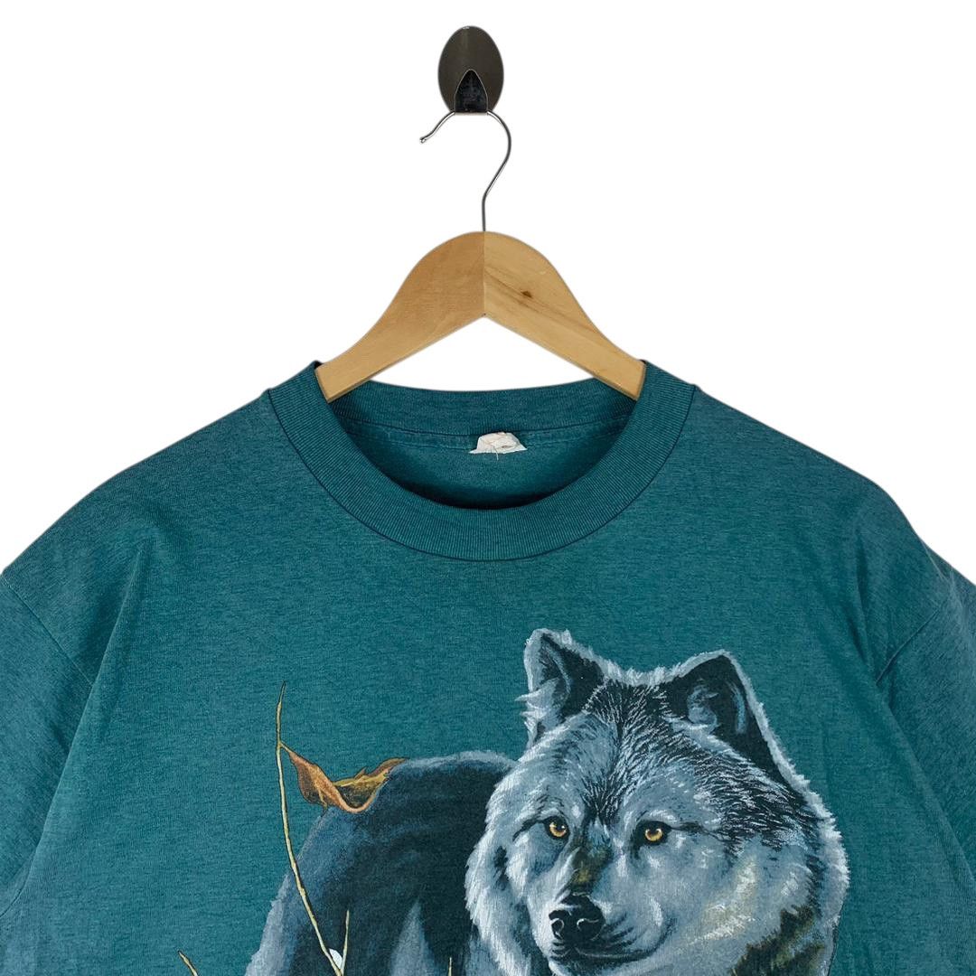 Other Vintage 90s Wolf Graphic Calgary Single Stitch Harlequin Tee Size US L / EU 52-54 / 3 - 2 Thumbnail