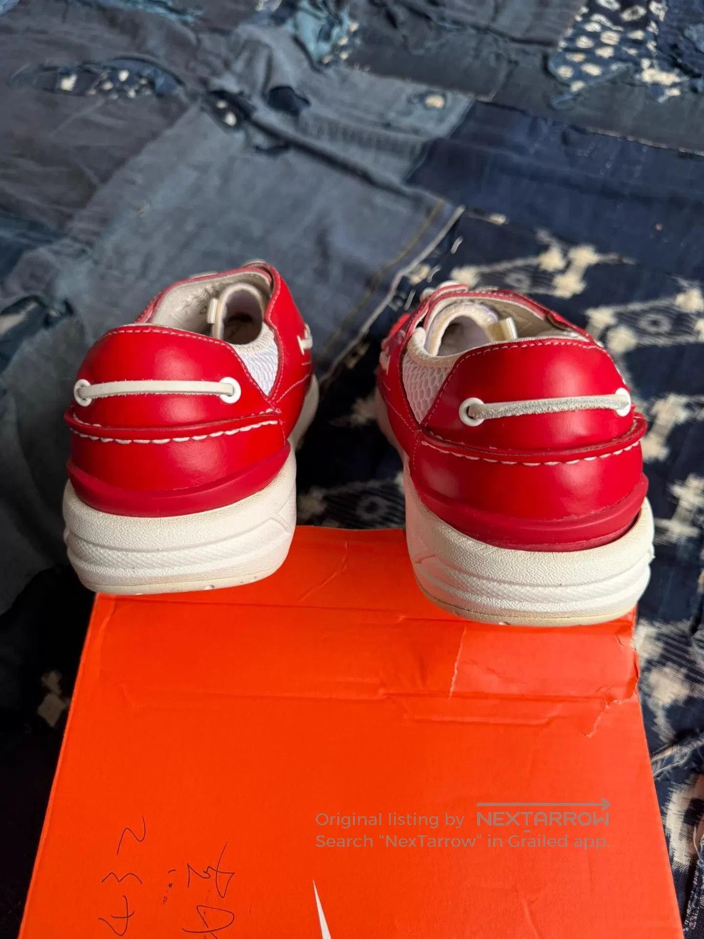 Visvim Red Leather Lace-Up Casual Shoes Size 11. Size US 11 / EU 44 - 6 Thumbnail