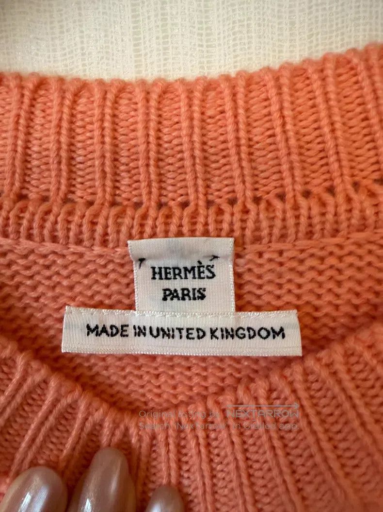 Hermes Hermes Pink Orange Cashmere Sweater with Loose Batwing Sle Size XS / US 0-2 / IT 36-38 - 4 Thumbnail