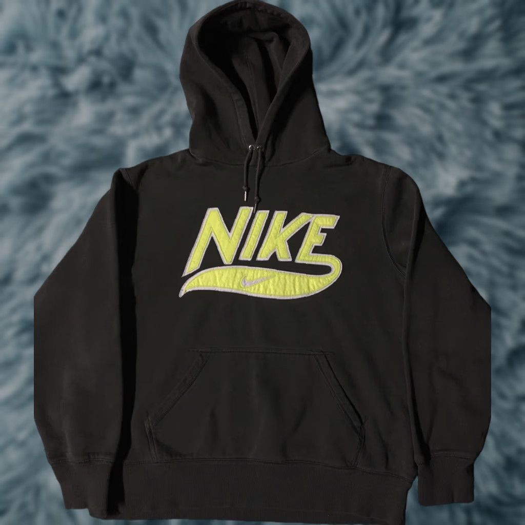 Nike VINTAGE Nike Spellout Swoosh Hoodie XL Gray Men Pullover 80s 90s Hip Hop Grunge Swoosh Logo Sportswear Shirt Size US XL / EU 56 / 4 - 1 Thumbnail