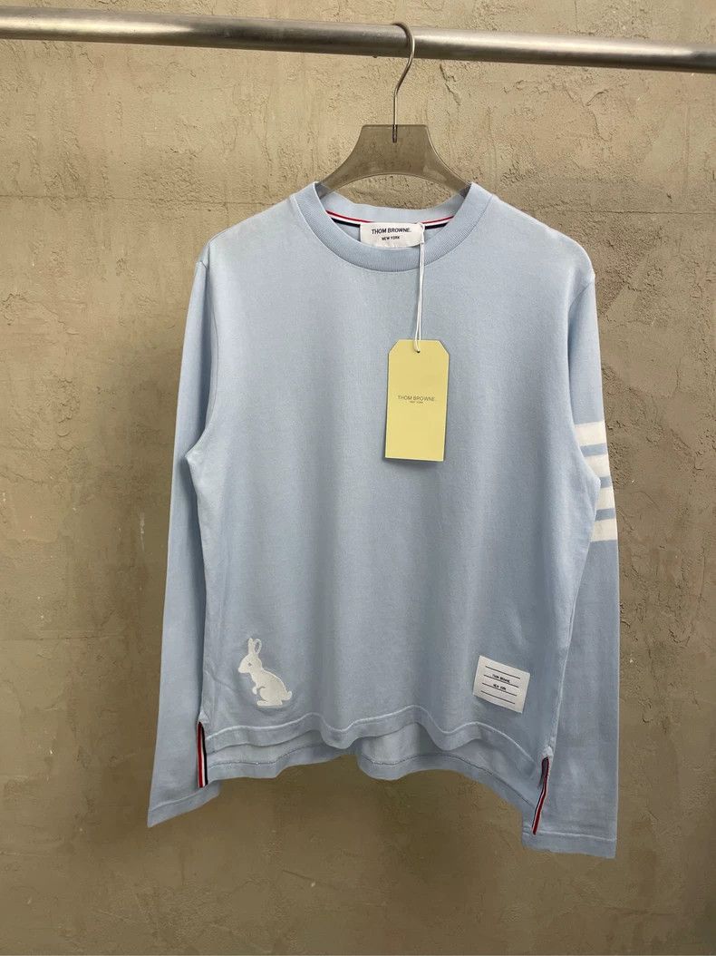 Thom Browne Thom browne Baby blue show embroidered rabbit puppy long-sl Size S / US 4 / IT 40 - 1 Thumbnail