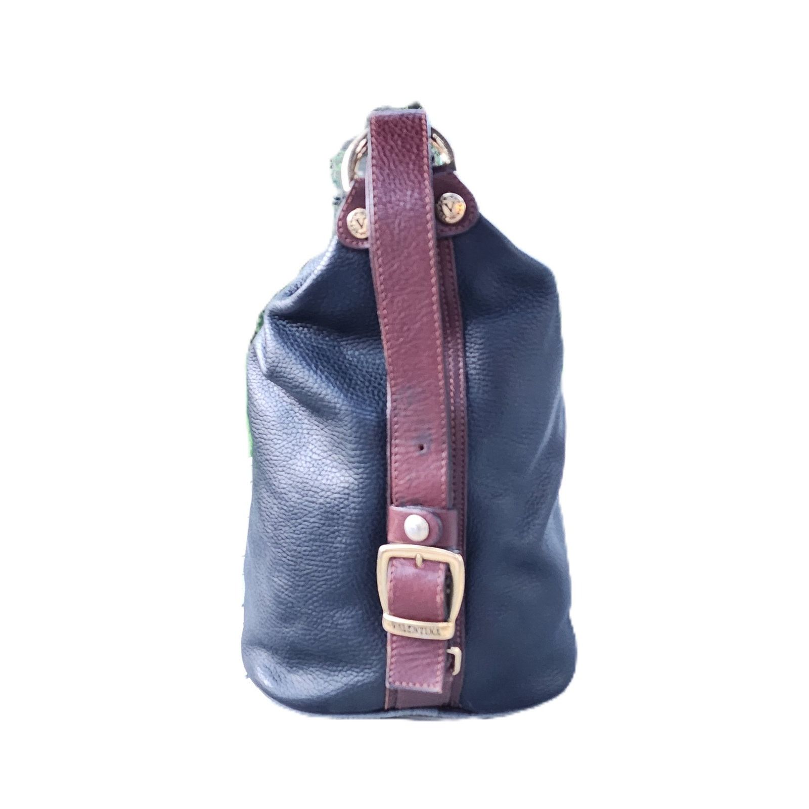 Designer Valentina Distressed Leather Convertible Bucket Sling Bag Size ONE SIZE - 3 Thumbnail