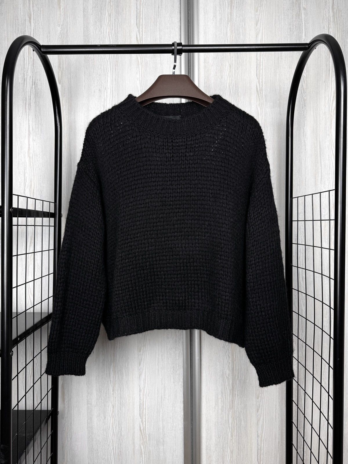 Roberto Collina Roberto Collina black baby alpaca wool oversized sweater L Size L / US 10 / IT 46 - 1 Thumbnail