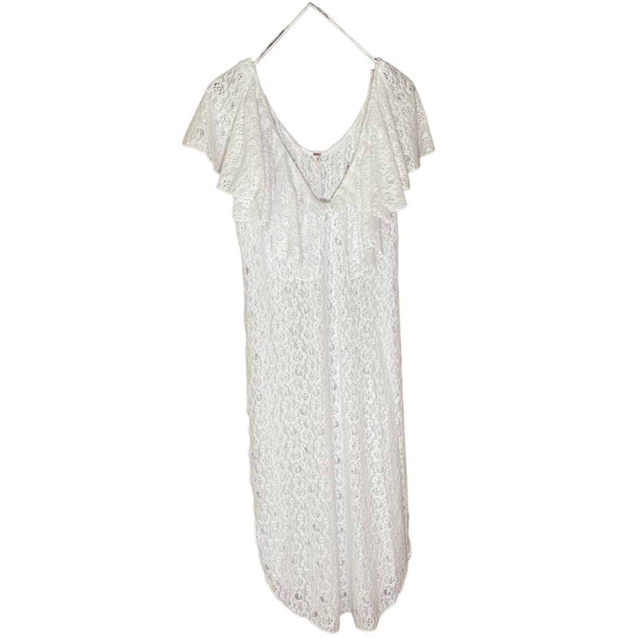 Free People New FREE PEOPLE Waterfall Maxi Lace Top $198 SMALL Ivory Size S / US 4 / IT 40 - 3 Thumbnail