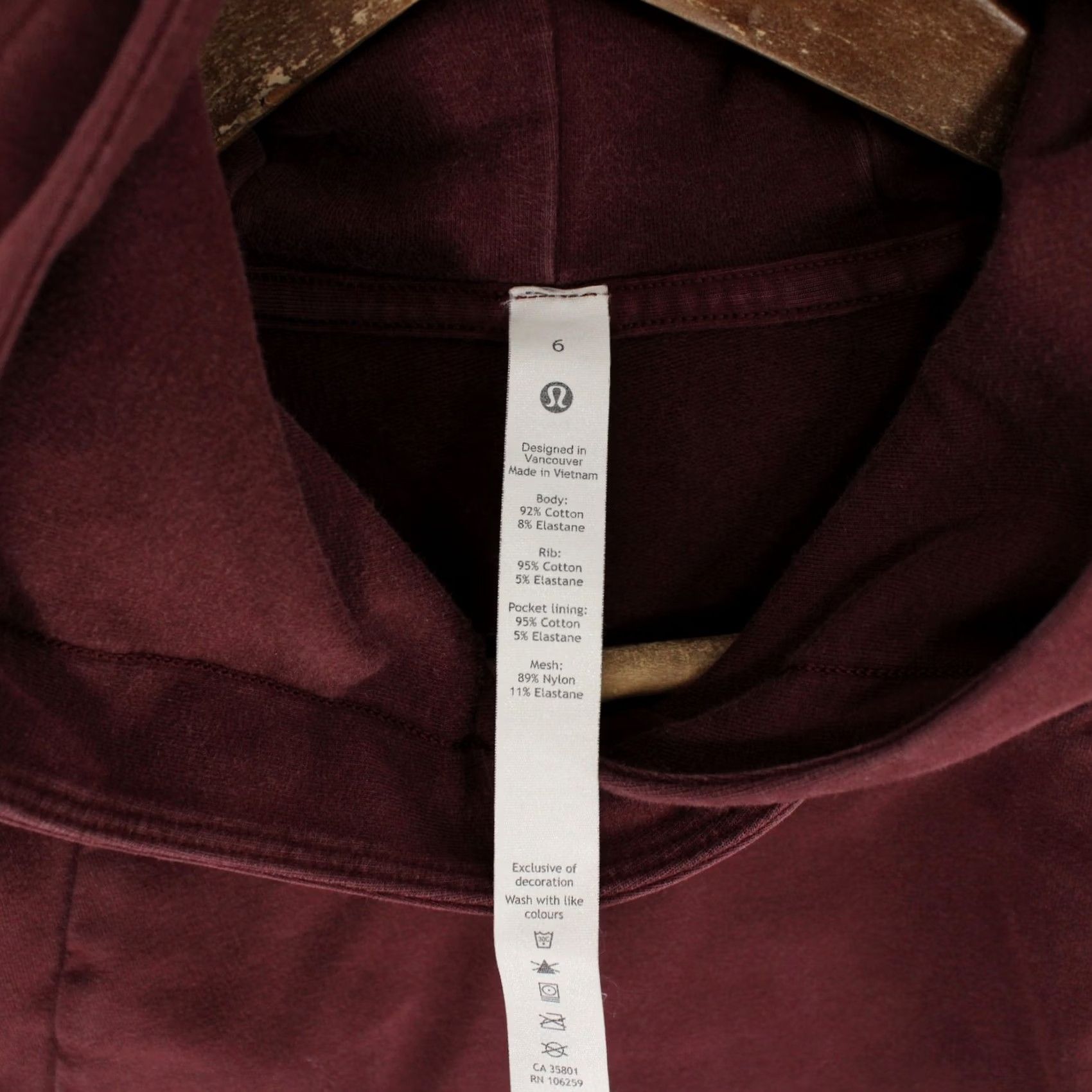Lululemon Lululemon Scuba Hooded Sweatshirt Women 6 Maroon - Kangaroo Pocket Pullover Size M / US 6-8 / IT 42-44 - 6 Thumbnail