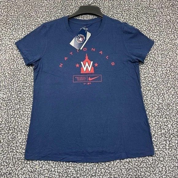 Nike Nike Shirt Women Blue Washington Nationals Cotton New M Size M / US 6-8 / IT 42-44 - 1 Thumbnail