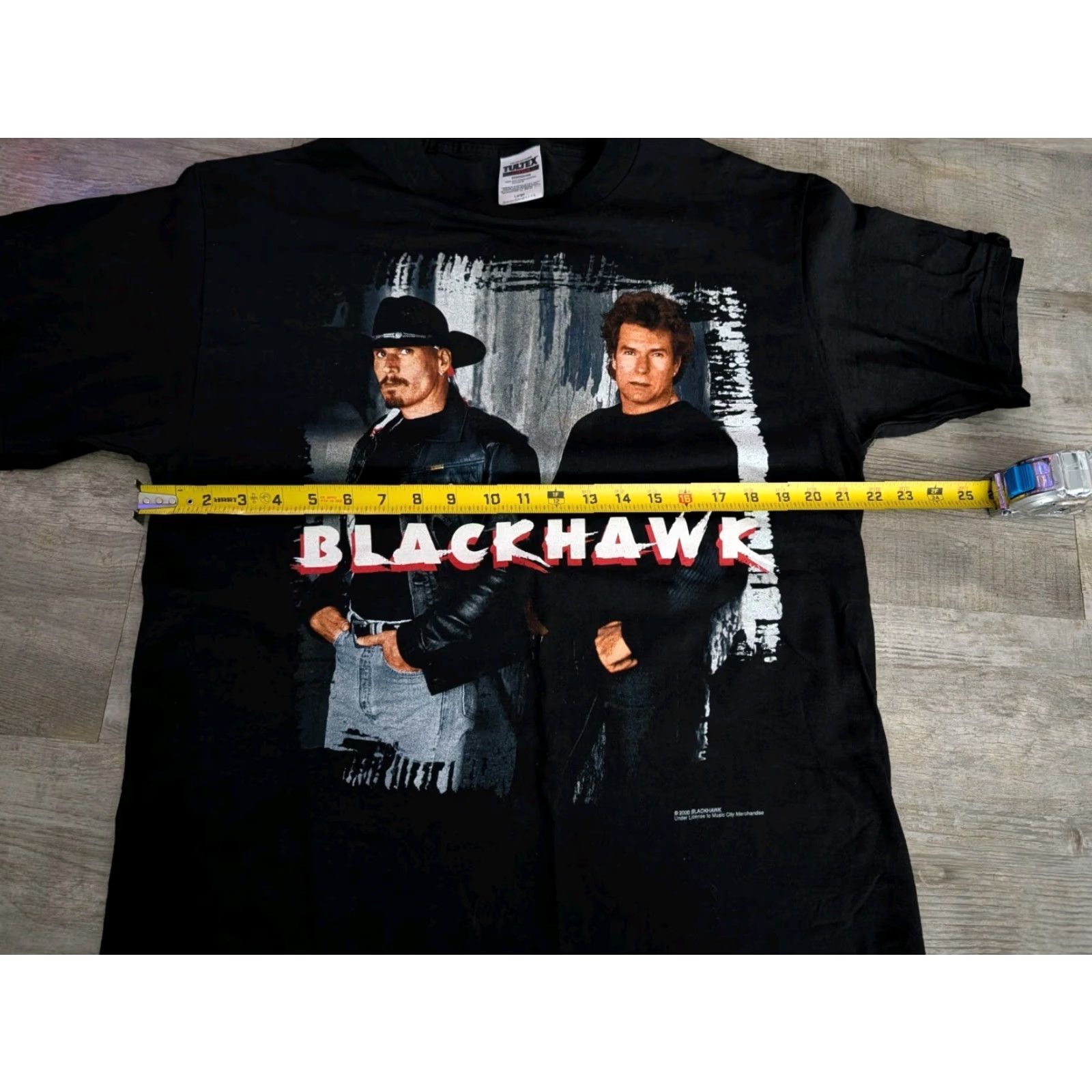Tultex VINTAGE Blackhawk T-Shirt Man L Black 90s Y2K Greatest Hits Tour Band Short Sleeve Crew Neck Tultex EUC Size US L / EU 52-54 / 3 - 7 Thumbnail