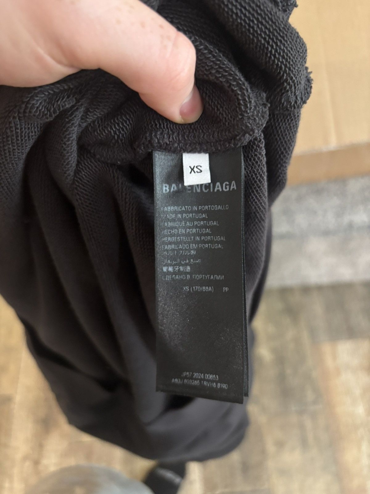Balenciaga Oversized Washed Black Spellout Logo Pullover Hoodie Size US XS / EU 42 / 0 - 4 Thumbnail