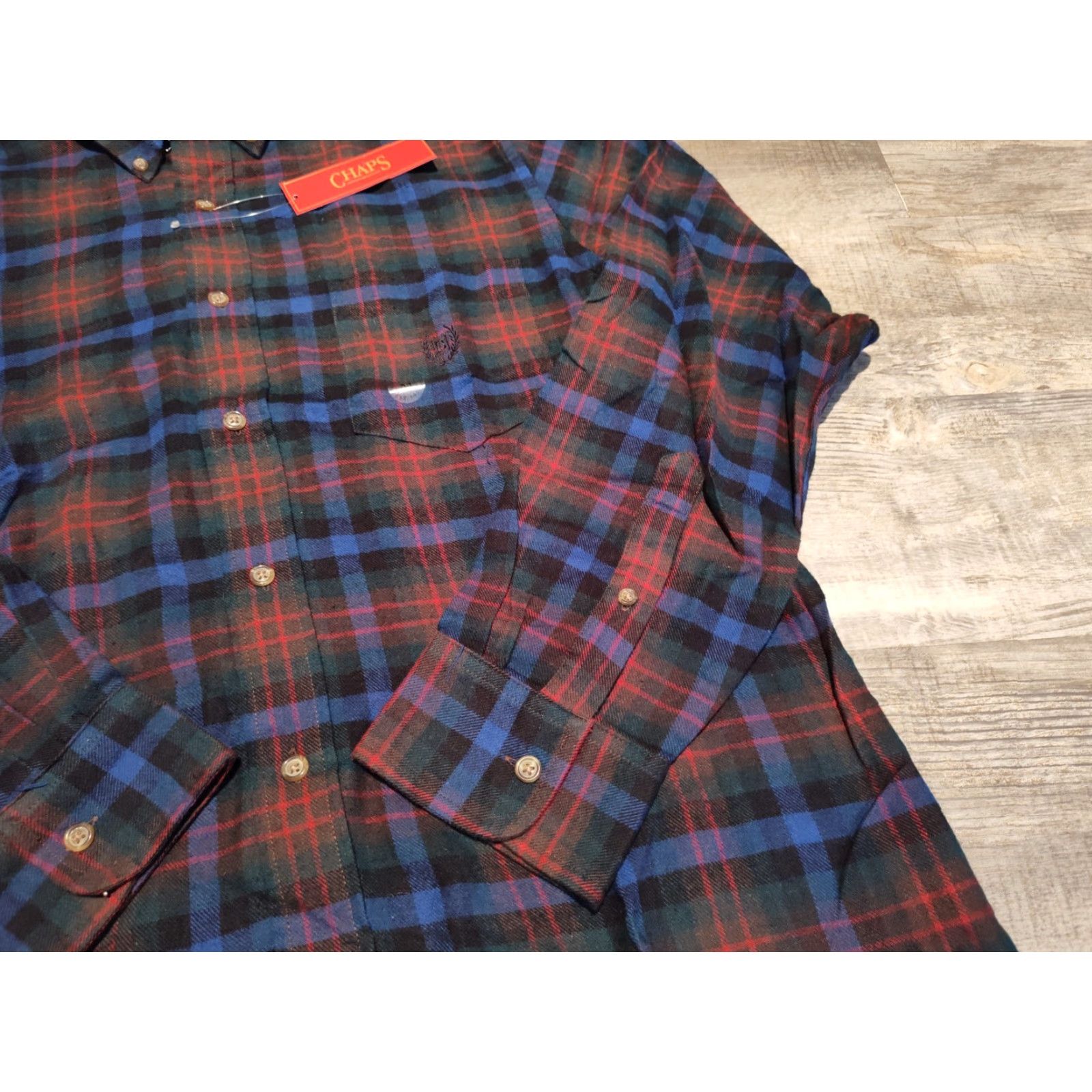 Chaps Chaps Shirt Mens Medium Washed Red Plaid Long Sleeve Button-Up Cotton Flannel Western Size US M / EU 48-50 / 2 - 3 Thumbnail