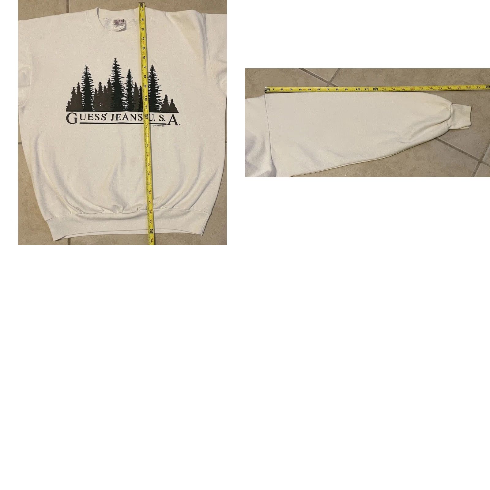 Guess Vtg 90s GUESS Jeans USA Faded Spellout Sweatshirt XS S Designer Hip Hop Grunge Hoodie Men White Size US XS / EU 42 / 0 - 9 Thumbnail