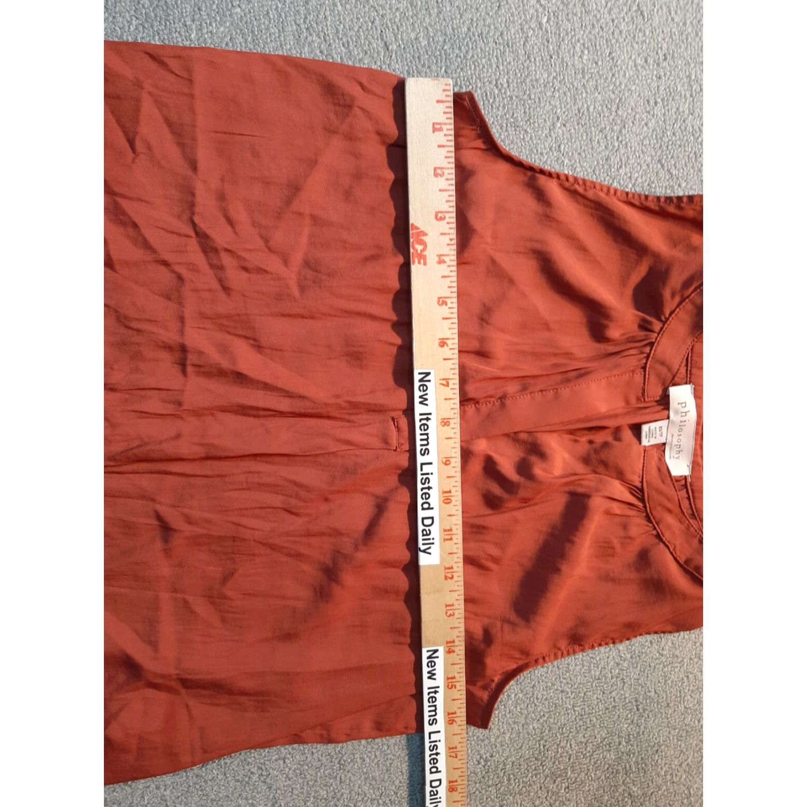 Vintage Philosophy Blouse Womens XS Sleeveless Top Copper Brown Casual Regular Shirt Size XS / US 0-2 / IT 36-38 - 4 Thumbnail