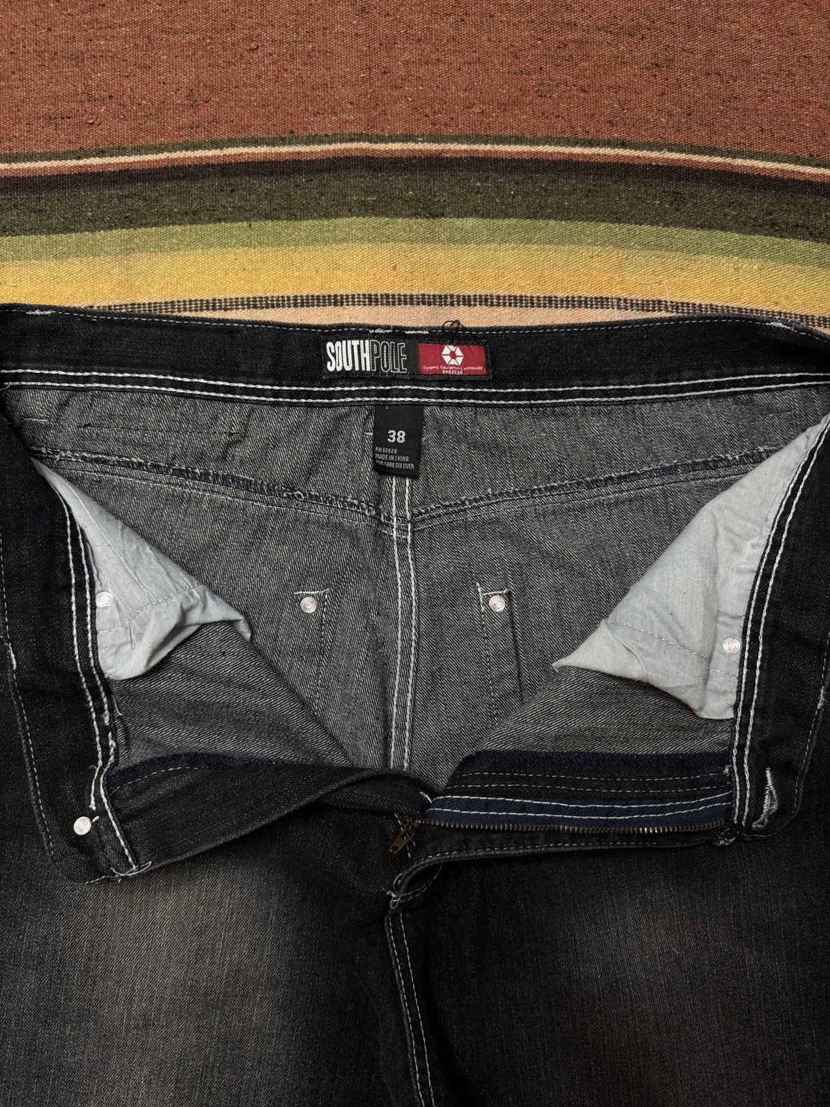 Southpole Y2K Black South Pole Red Tab Denim Baggy Jeans Size US 37 - 9 Thumbnail