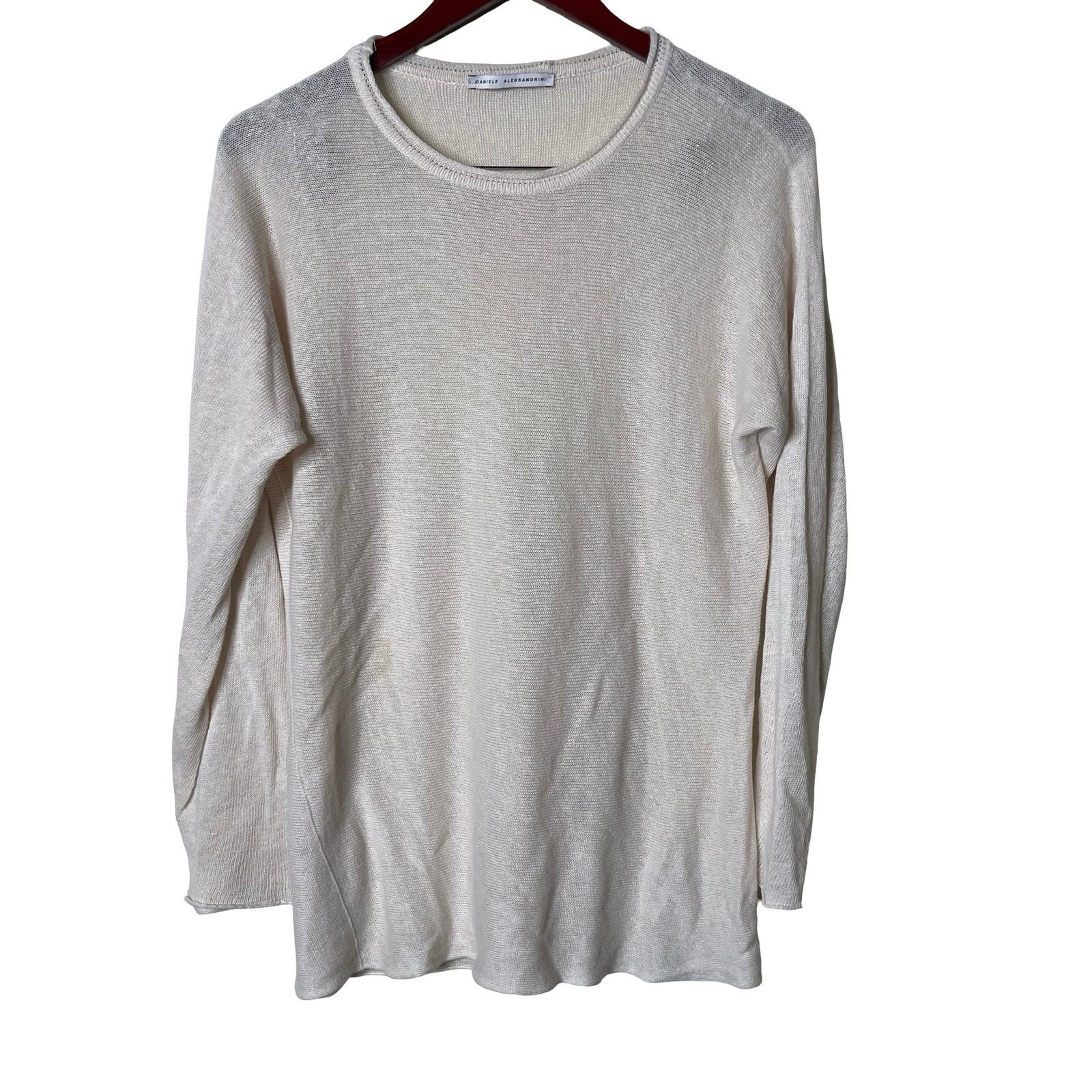 Daniele Alessandrini Daniele Alessandrini cream linen crewneck relax knitted top Size US M / EU 48-50 / 2 - 1 Thumbnail