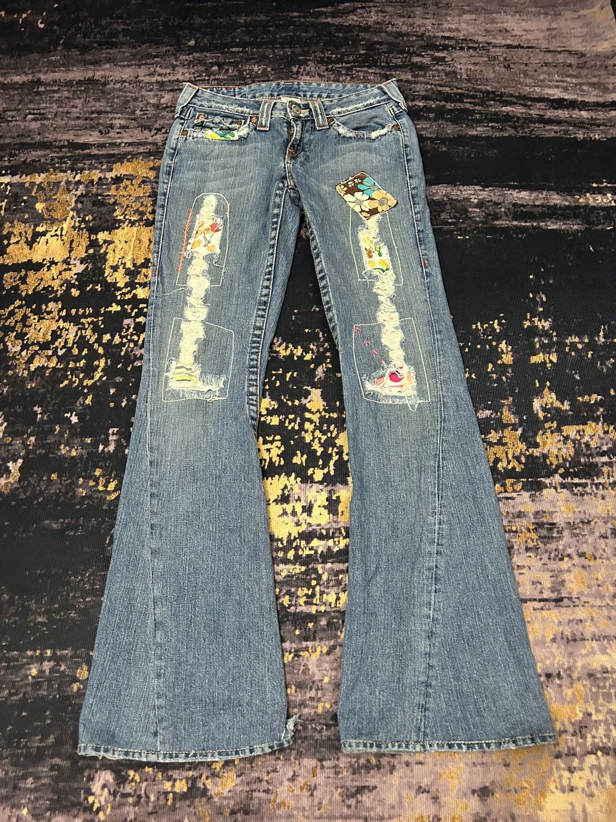 True Religion True Religion Patch work Spiral Flare Jeans Size US 27 - 2 Thumbnail
