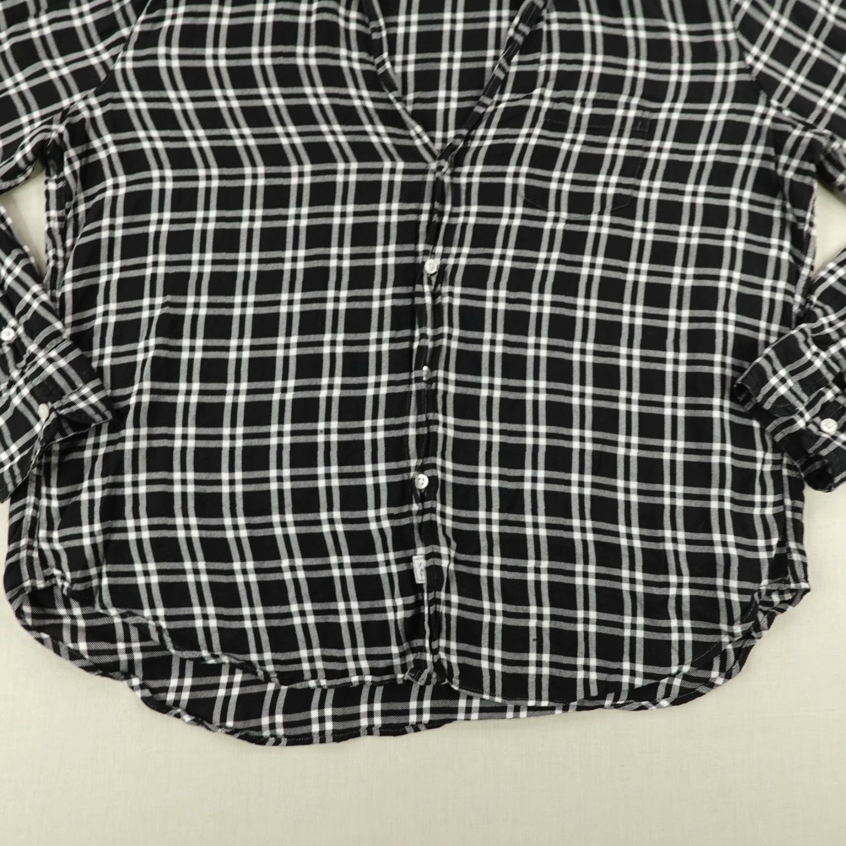 Frank & Eileen VINTAGE Frank & Eileen Shirt Womens Small Black White Plaid Relaxed Modal Button Up Top Size S / US 4 / IT 40 - 3 Thumbnail