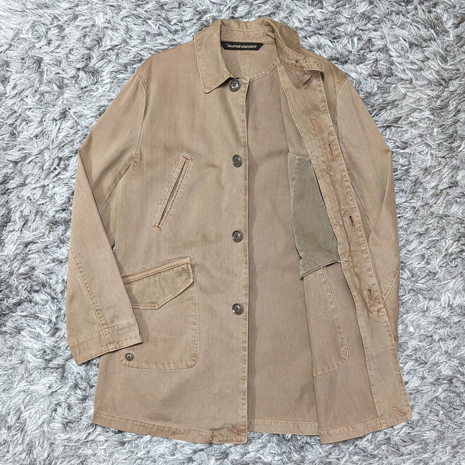 image of Vintage By Journal Standard Jacket Relume Work Parkas in Cream, Men's (Size Medium)