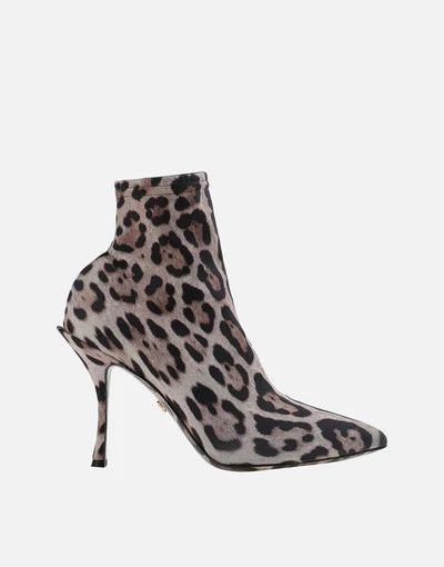 Dolce & Gabbana o1y0825 Leopard-Print Ankle Boots in Beige/Black Size US 6 / IT 36 - 1 Thumbnail